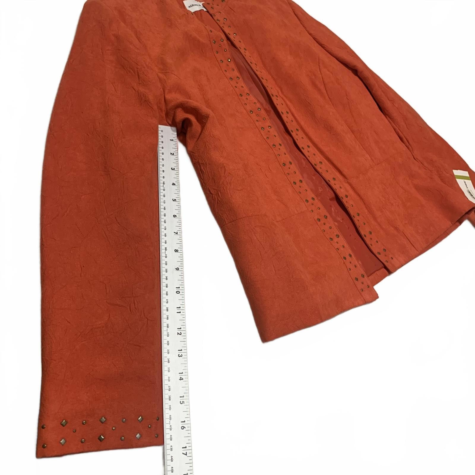 Other Alfred Dunner Women's 14 Suede Leather Jacket Orange Size XL / US 12-14 / IT 48-50 - 9 Thumbnail