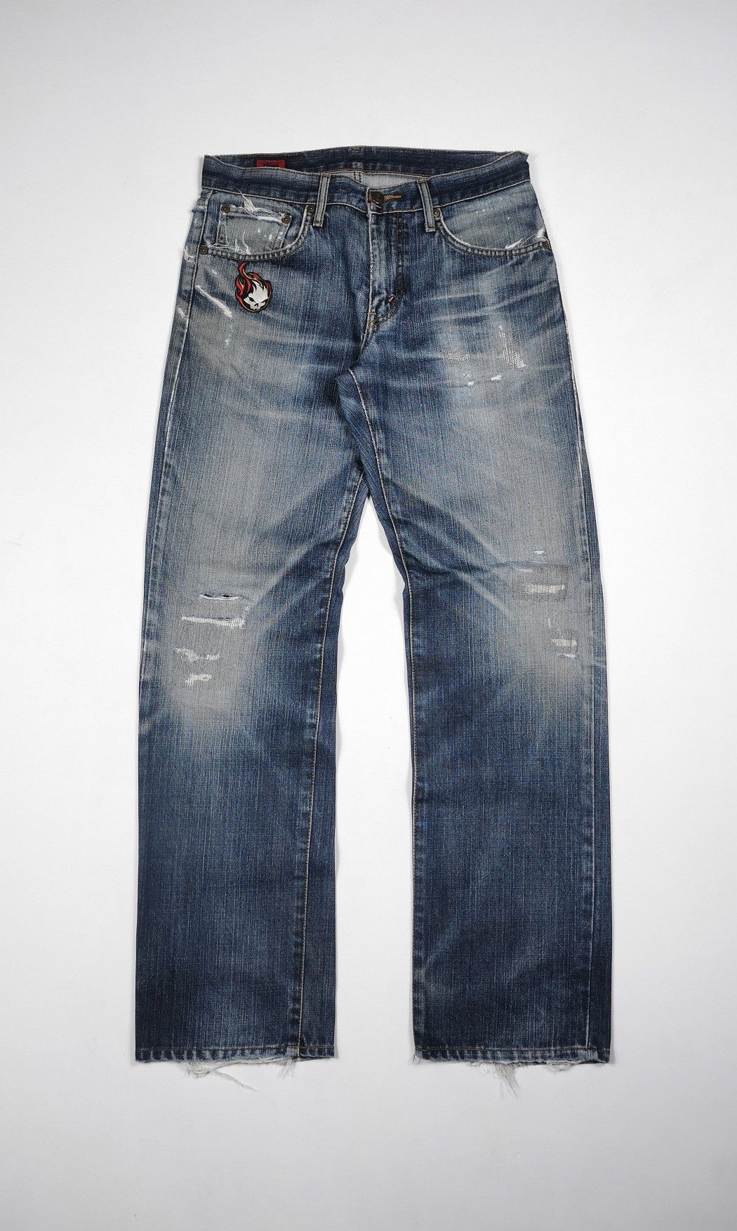 Edwin Skull patches Edwin 503 Distressed Jeans Size US 31 - 2 Thumbnail