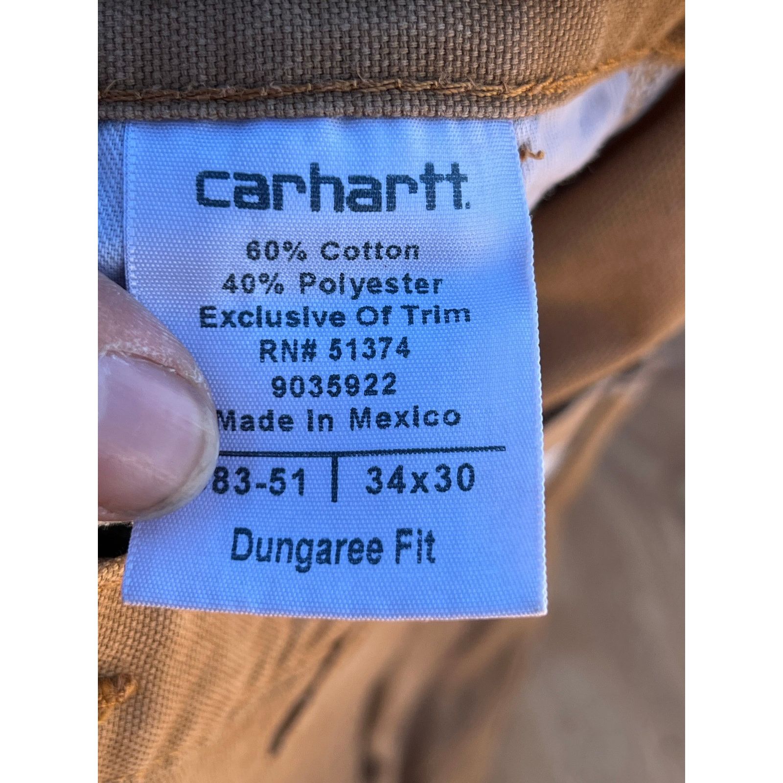 Carhartt Carhartt Jeans Mens 34x25 Brown Carpenter Dungaree Fit Size US 34 / EU 50 - 4 Thumbnail