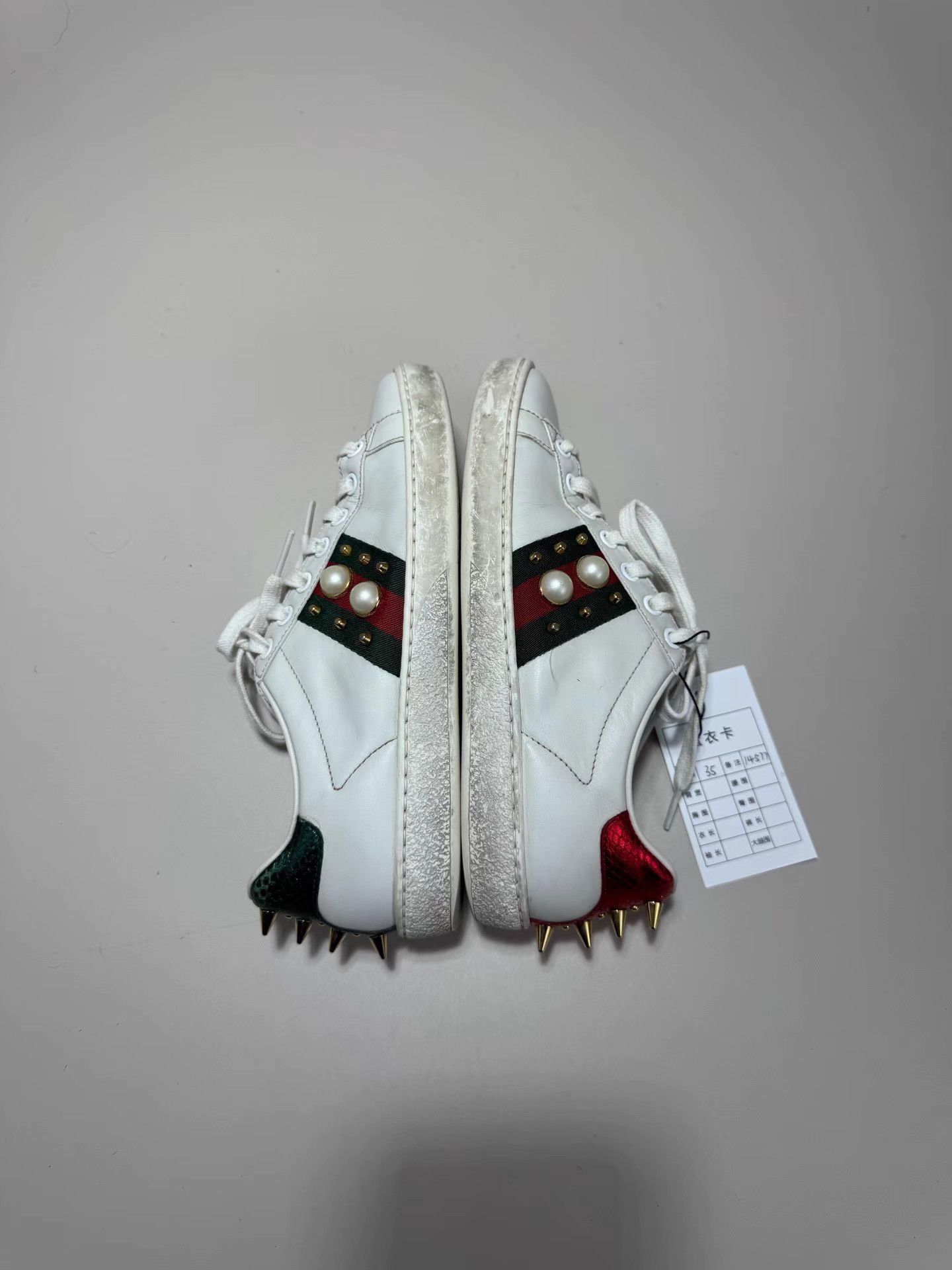 Gucci GUCCI ACE Pearl & Stud Sneakers Size US 5 / IT 35 - 5 Thumbnail