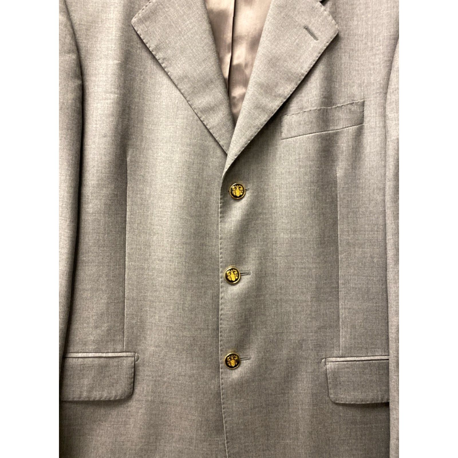 Proper Cloth VINTAGE Proper Cloth Gray Blazer 40L Wool Three-Button Long Mens Italy Size 40L - 4 Thumbnail