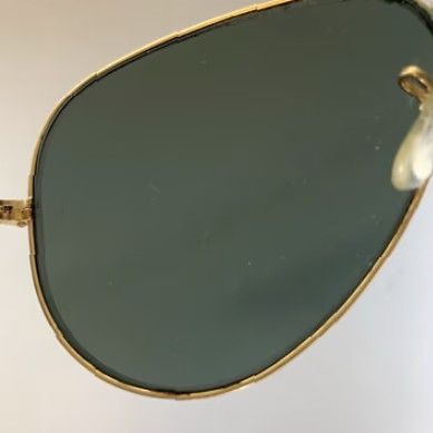 Vintage VINTAGE Ray-Ban Aviator Sunglasses Men 58 14 Gold Frame Green Lens Case Size ONE SIZE - 6 Thumbnail