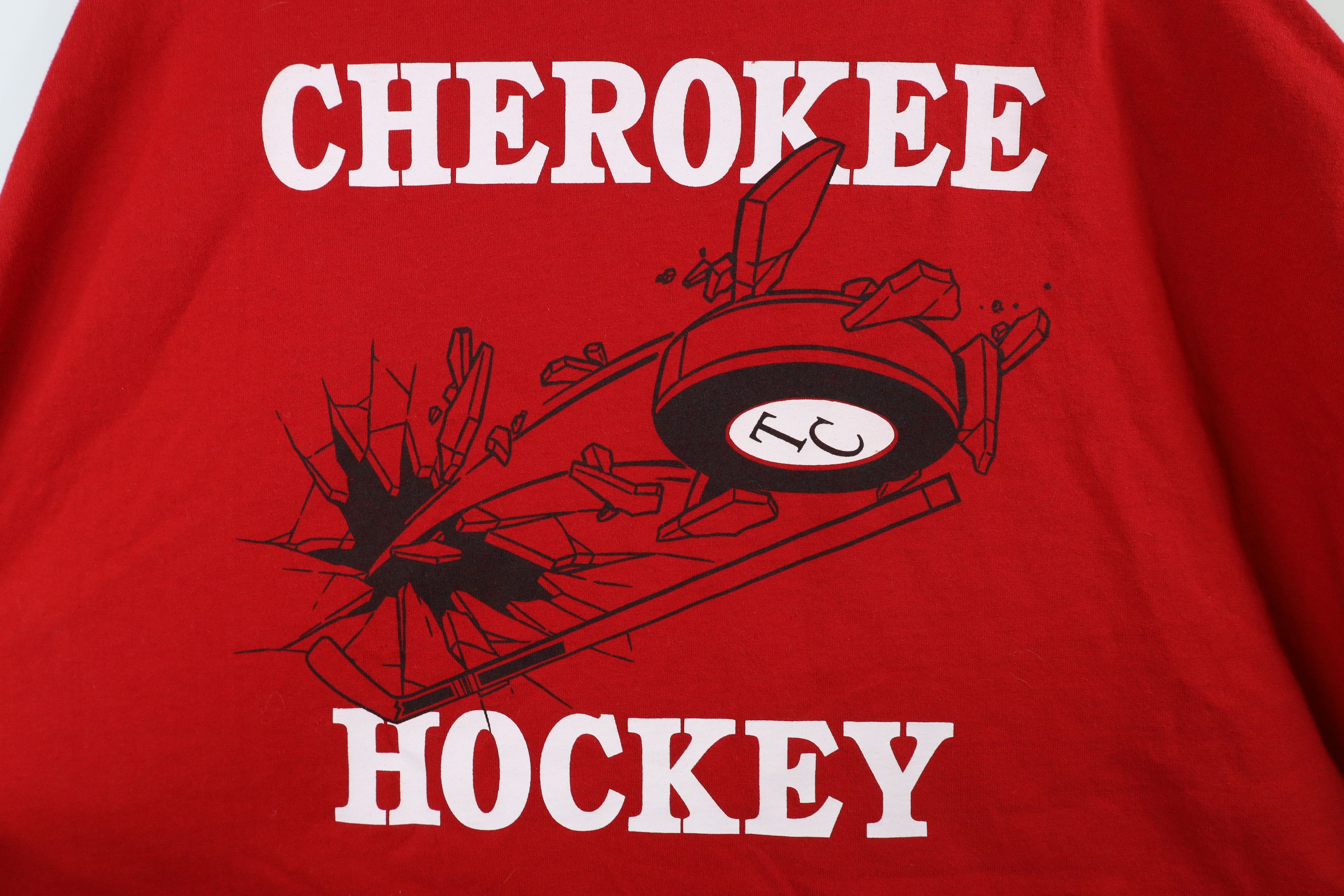 Vintage Vintage 90s Spell Cherokee Hockey Short Sleeve T-Shirt Red Size US XXL / EU 58 / 5 - 11 Thumbnail
