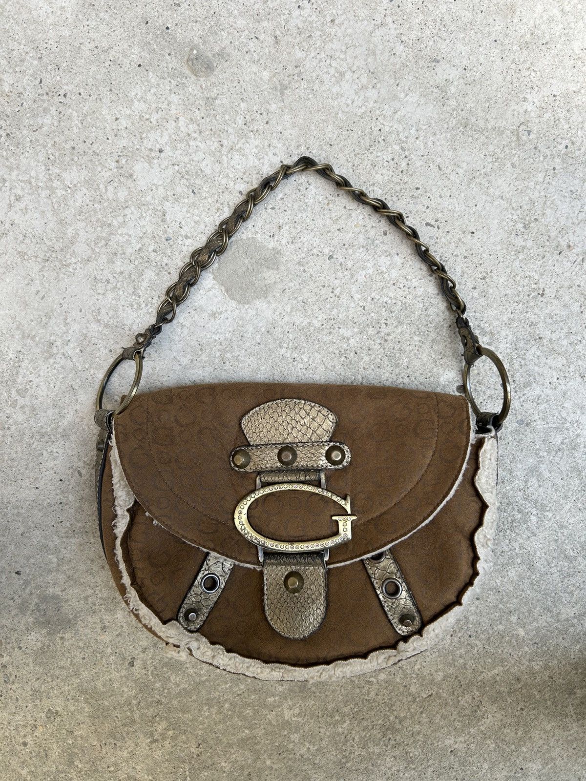 Guess Guess Camel brown padded Shoulder Bag Y2K monogram print Bag Size ONE SIZE - 2 Thumbnail