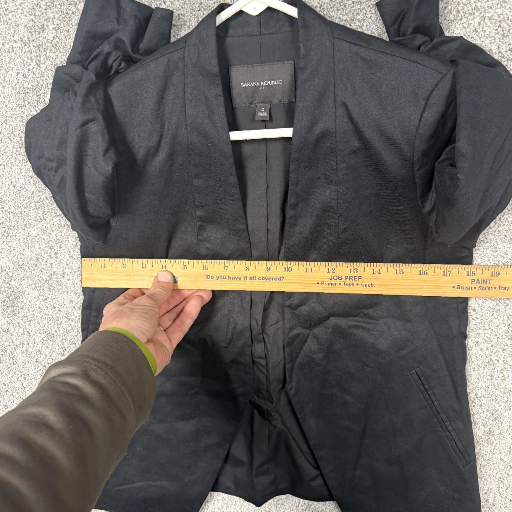 Banana Republic Banana Republic Blazer Womens Size 2 Black Solid Tuxedo Open Front Jacket Office Formal Vintage No Button Long Sleeve Size XS / US 0-2 / IT 36-38 - 4 Thumbnail