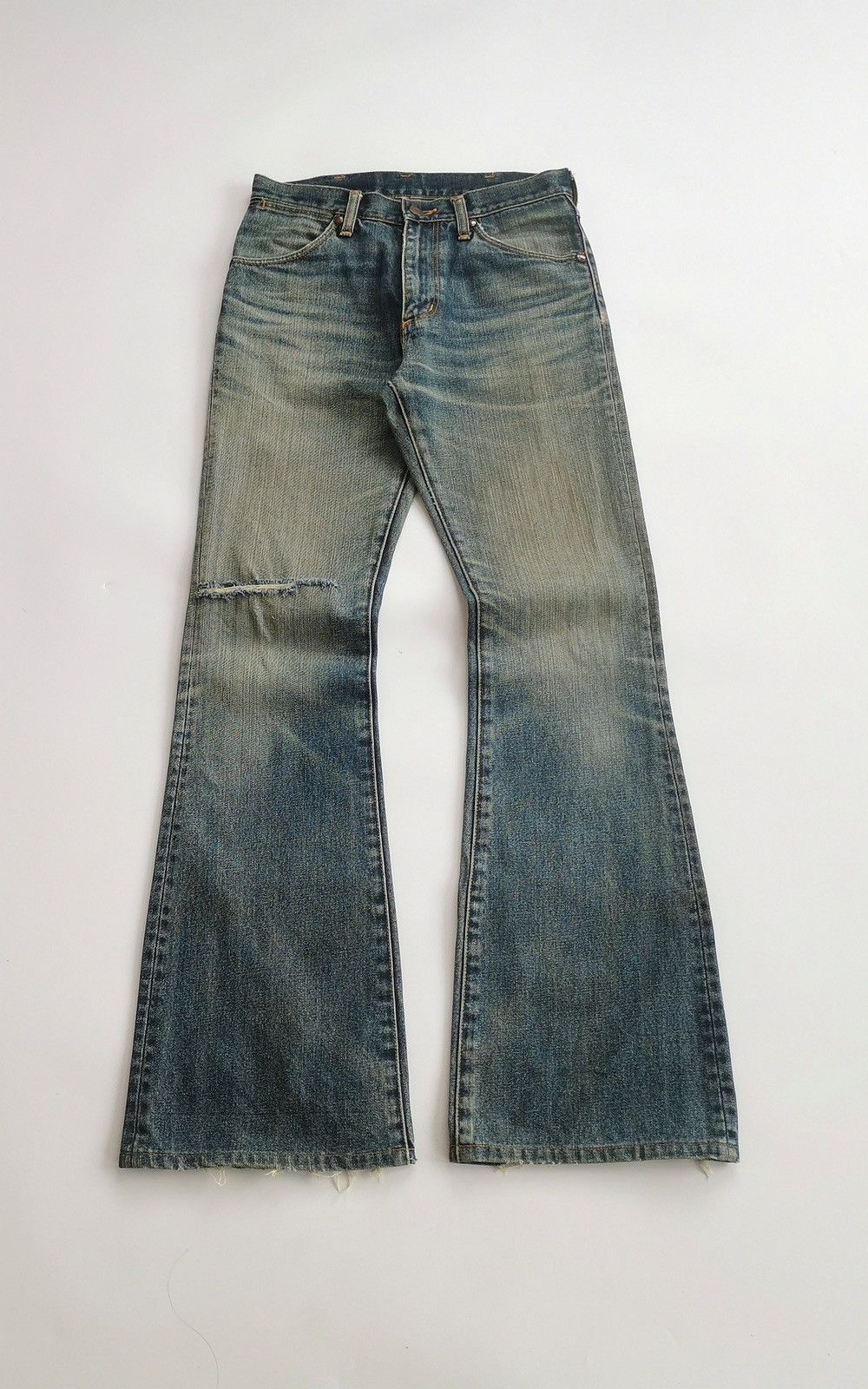 Vintage Vintage Bootcut Wrangler Faded Mud Denim Jeans Size US 28 / EU 44 - 2 Thumbnail