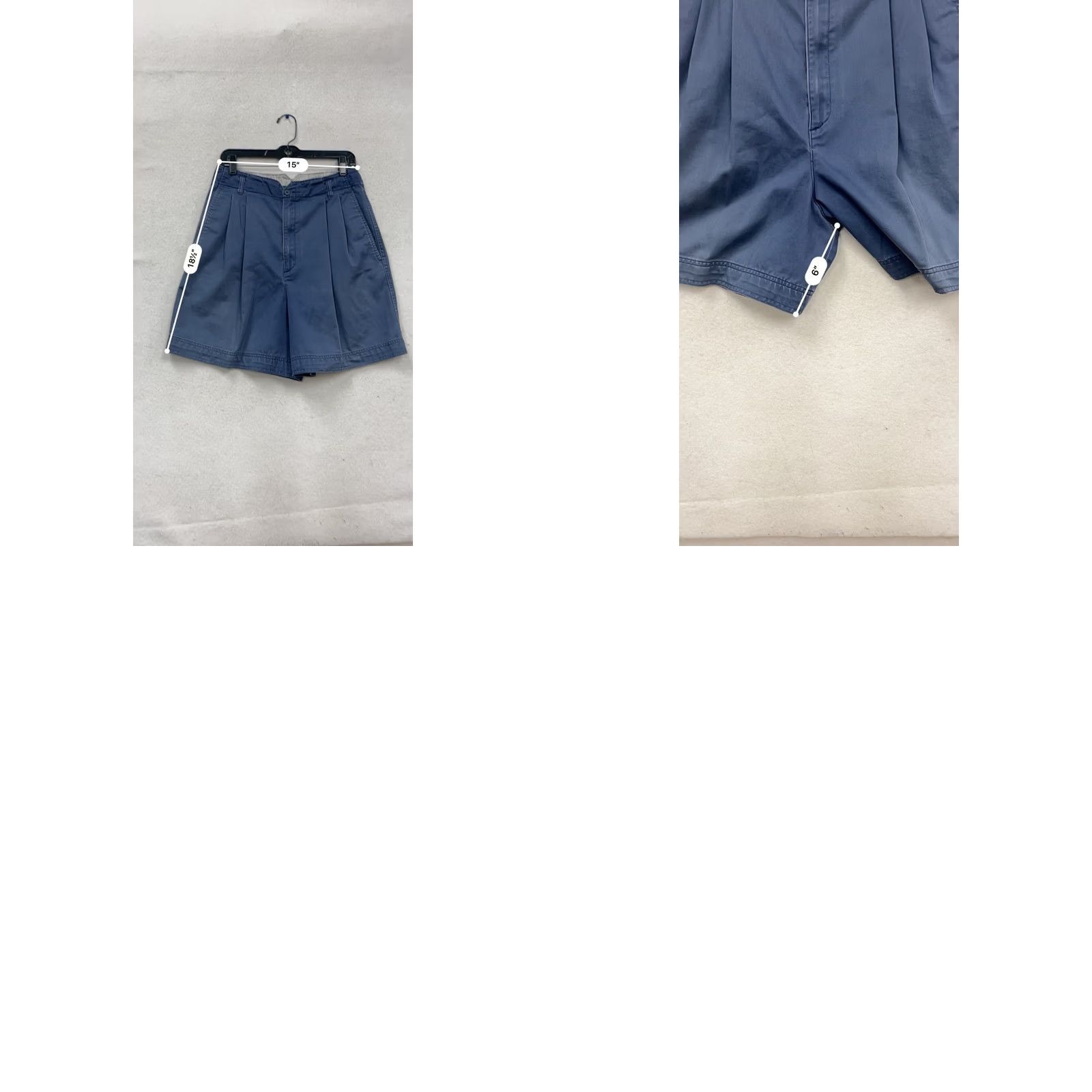 Vintage Hunt Club Bermuda Shorts Women 14 Pleated Blue Striped 100% Cotton N/A Size 36" / US 14 / IT 50 - 8 Thumbnail
