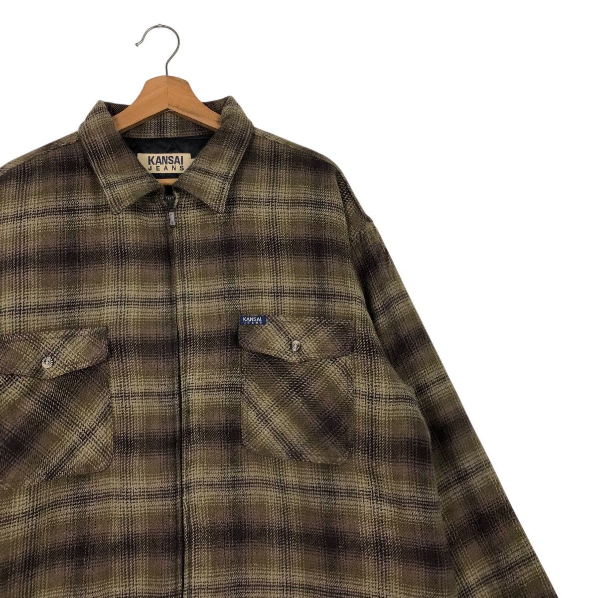 Japanese Brand 🔥VINTAGE WORK SHIRT CHORE JACKET KANSAI JEANS TARTAN DESIGN Size US XL / EU 56 / 4 - 8 Thumbnail