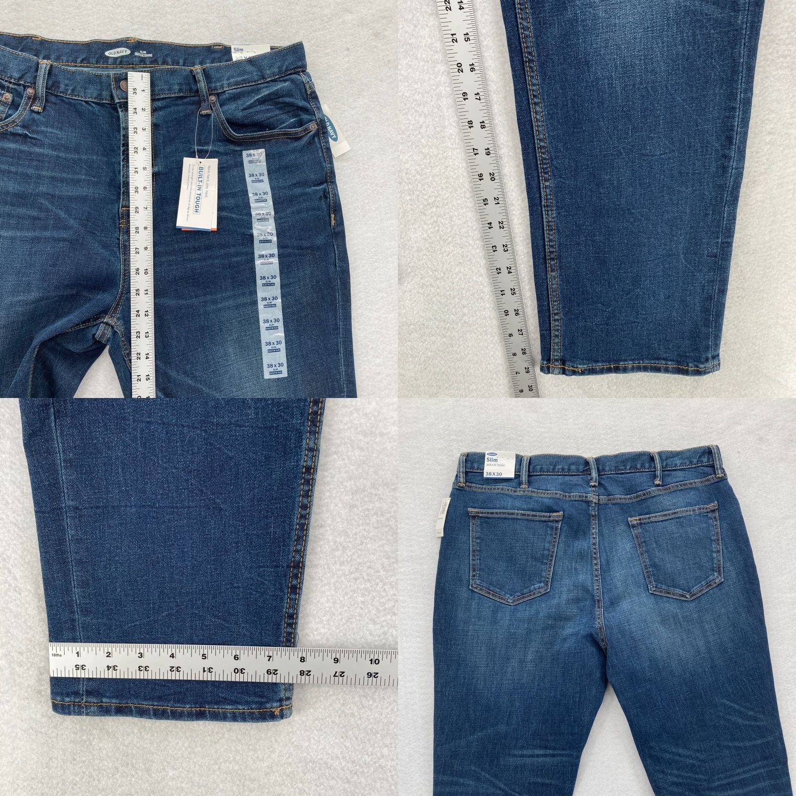 Old Navy Old Navy Jeans Mens 38x30 Slim Straight Leg Blue Stretch Denim Built In Tough Jeans Shirt? Size US 38 / EU 54 - 8 Thumbnail