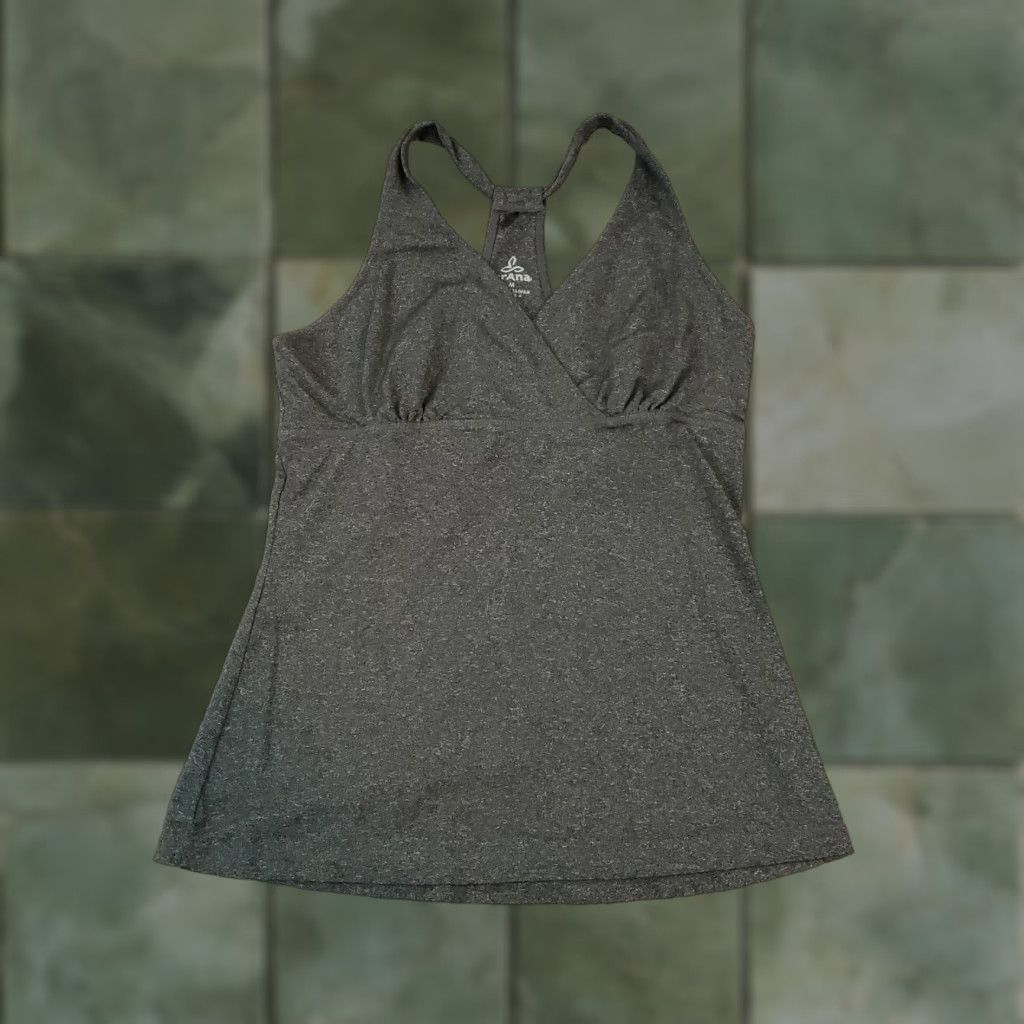 Prana prAna Tank Top Shirt Womens M Gray Stretch Activewear Casual Racerback Size M / US 6-8 / IT 42-44 - 1 Thumbnail