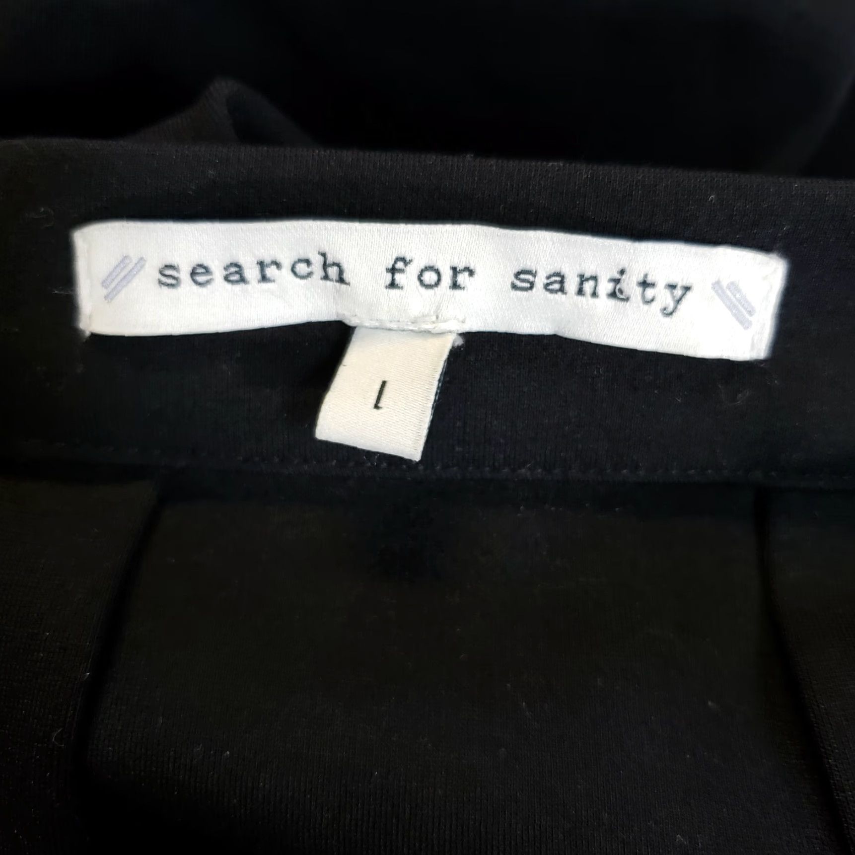 Vintage Search for Sanity Womens Skirt L Solid Black Cotton Blend Exposed Zipper Knee Length A-Line Womens Size 36" / US 14 / IT 50 - 3 Thumbnail