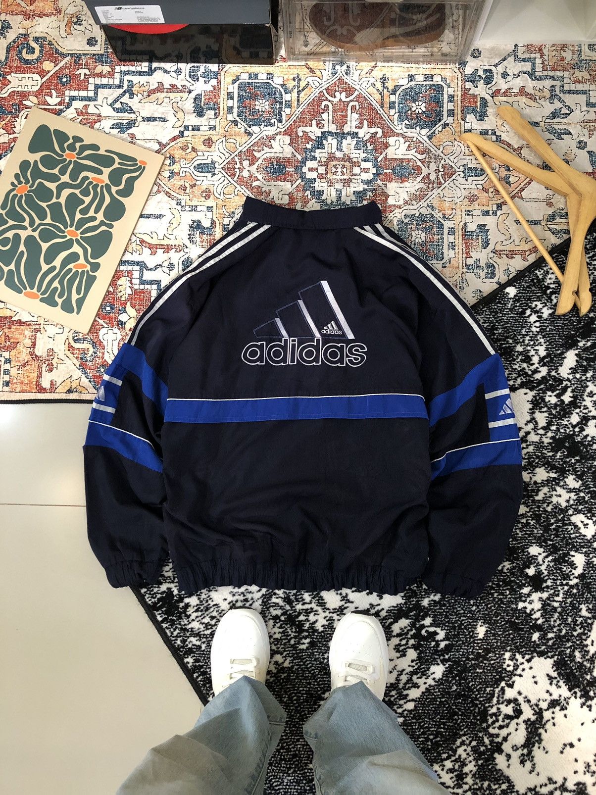 Adidas × Vintage Adidas Windbreaker Big Logo Three Tone Size US XXL / EU 58 / 5 - 1 Thumbnail