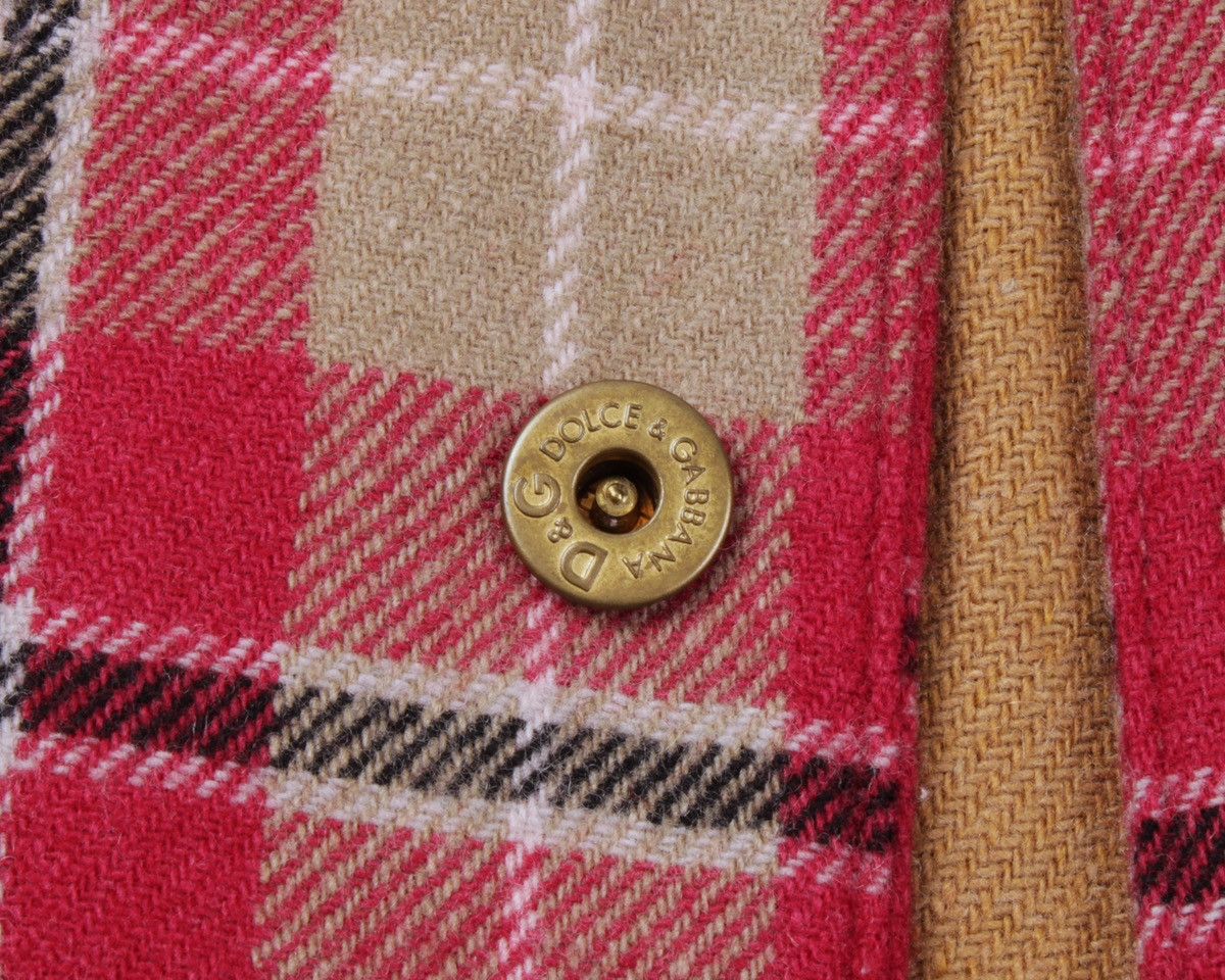 Designer × Dolce & Gabbana × Vintage DOLCE GABBANA Vintage Wool Plaid Check Cropped Button Jacket Size S / US 4 / IT 40 - 10 Thumbnail