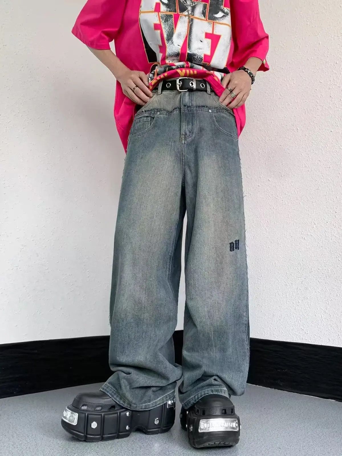 Designer × Japanese Brand Streetwear Designer Hip Hop Loose Casual Pants Size US 33 - 3 Thumbnail