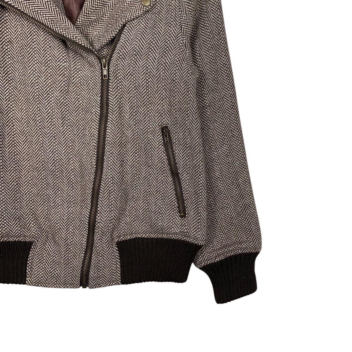 Japanese Brand FOR MEN GIRL Herringbone Double Collar Jacket #2452-C110 Size M / US 6-8 / IT 42-44 - 4 Thumbnail
