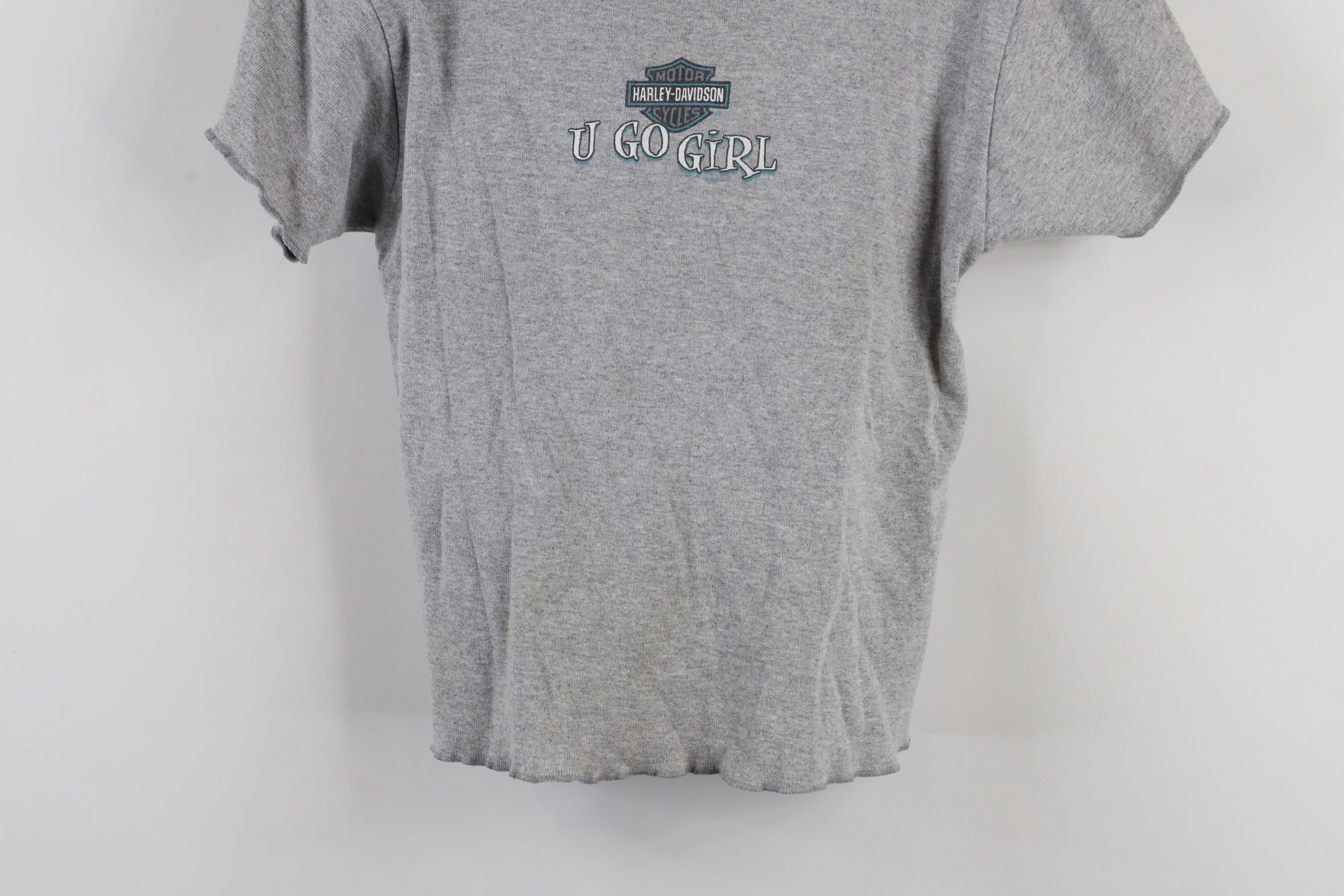 Harley Davidson × Vintage Vintage Y2K 2002 Harley Davidson Ribbed Knit T-Shirt USA Size M / US 6-8 / IT 42-44 - 3 Thumbnail