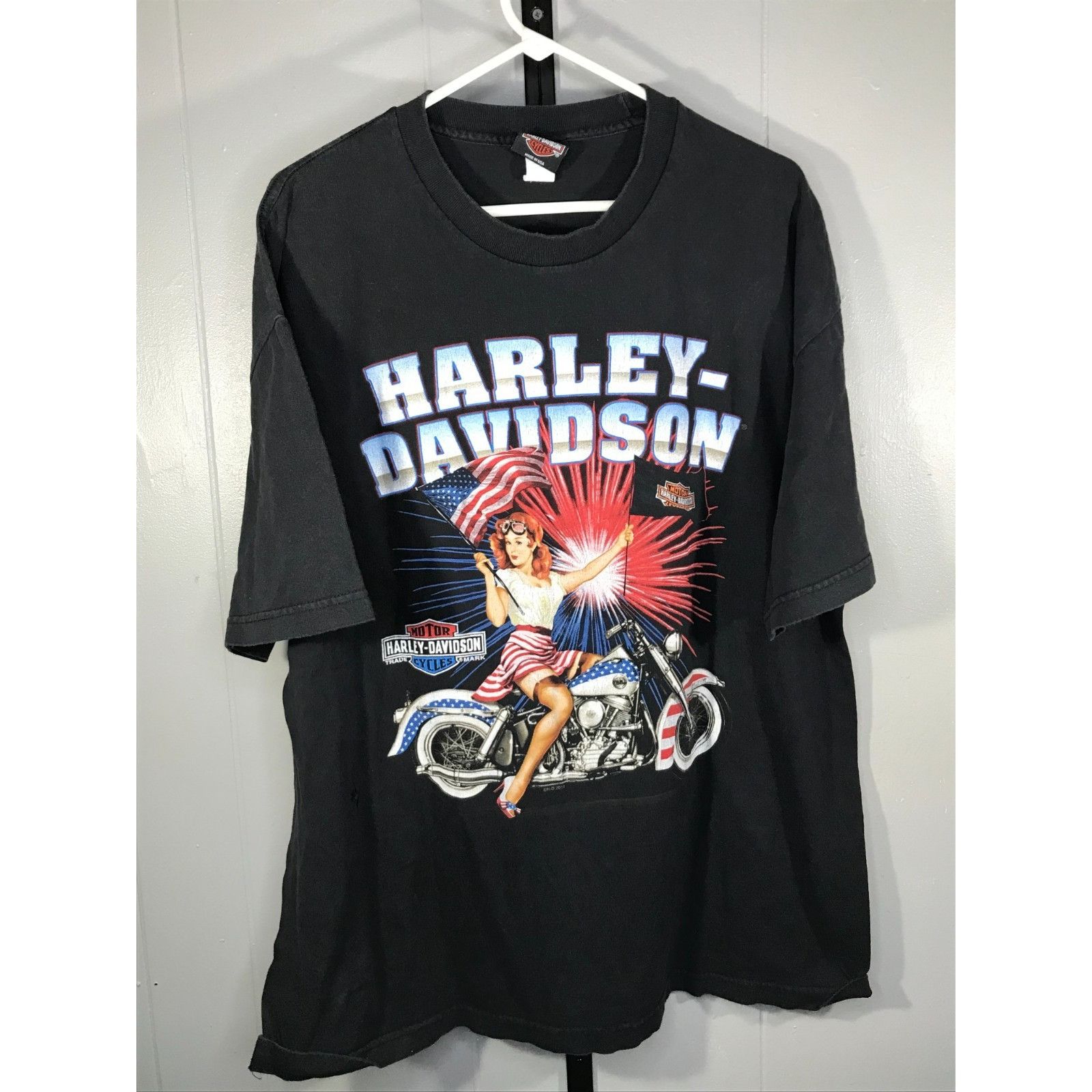 Harley Davidson Harley Davidson T-Shirt Mens sz 2XL Pin up girl model Gettys Size US XXL / EU 58 / 5 - 1 Thumbnail