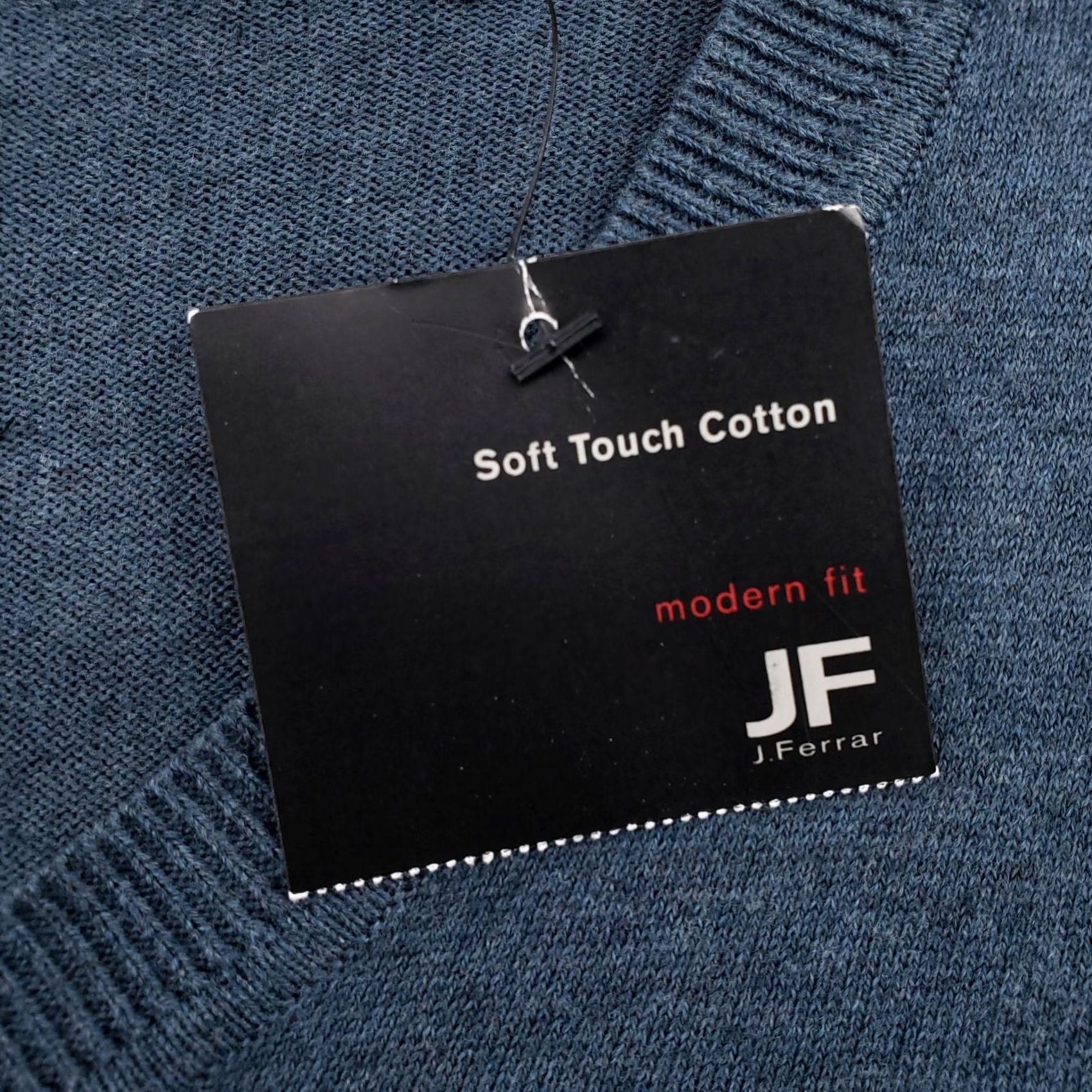 Vintage J. Ferrar Sweater Mens L Large Blue Pullover Modern Fit Soft Touch Cotton NEW Size US L / EU 52-54 / 3 - 3 Thumbnail
