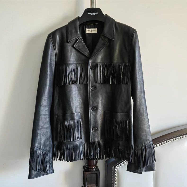 Saint Laurent Paris Saint Laurent Paris 13fw fringed leather jacket-2506 Size US M / EU 48-50 / 2 - 1 Thumbnail