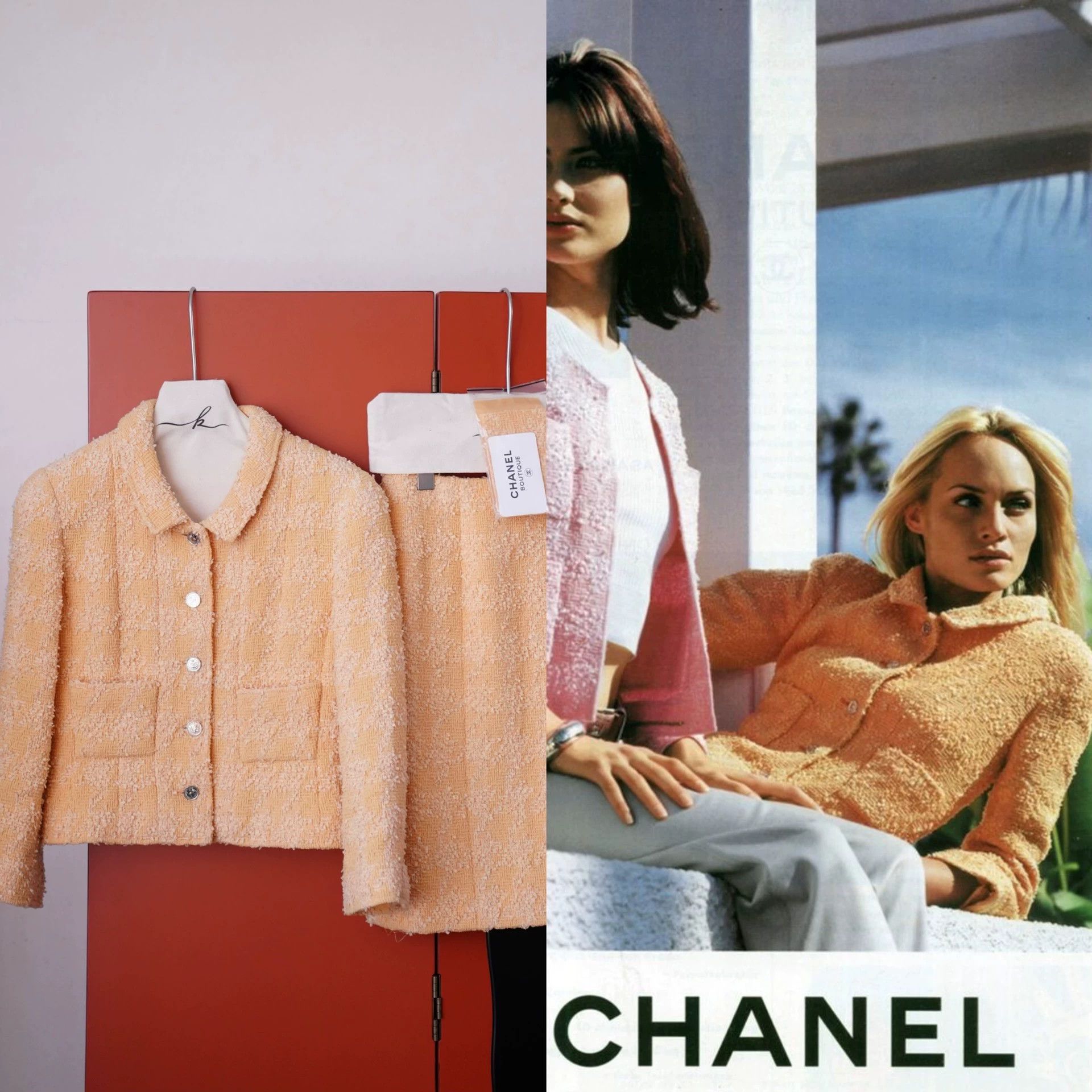 Chanel Chanel 1996 Vintage Orange Snow Tweed Suit FR38 Size S / US 4 / IT 40 - 2 Thumbnail
