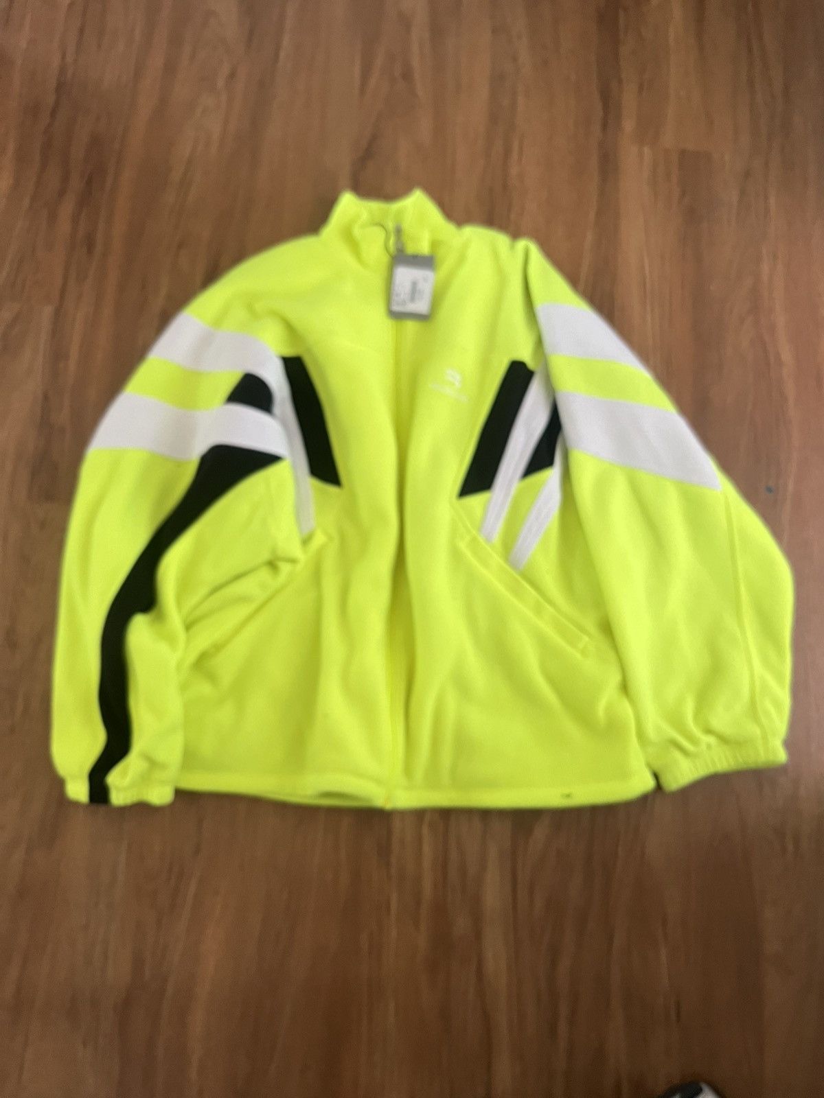 Balenciaga sporty b fleece track jacket neon