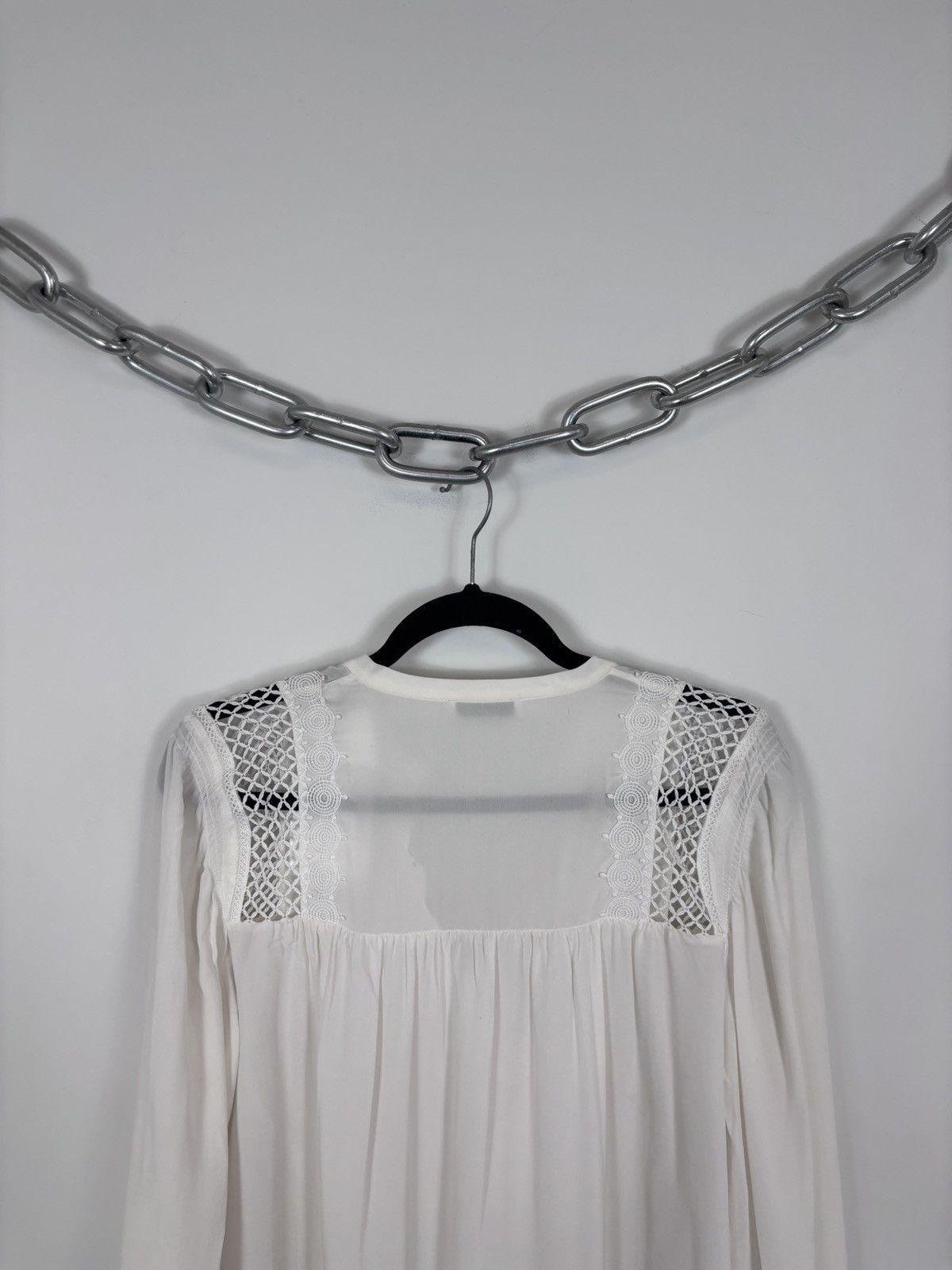 Sandro Sandro H18 Tommy NWT Women’s White Silk Long Sleeve Blouse Size S / US 4 / IT 40 - 19 Thumbnail