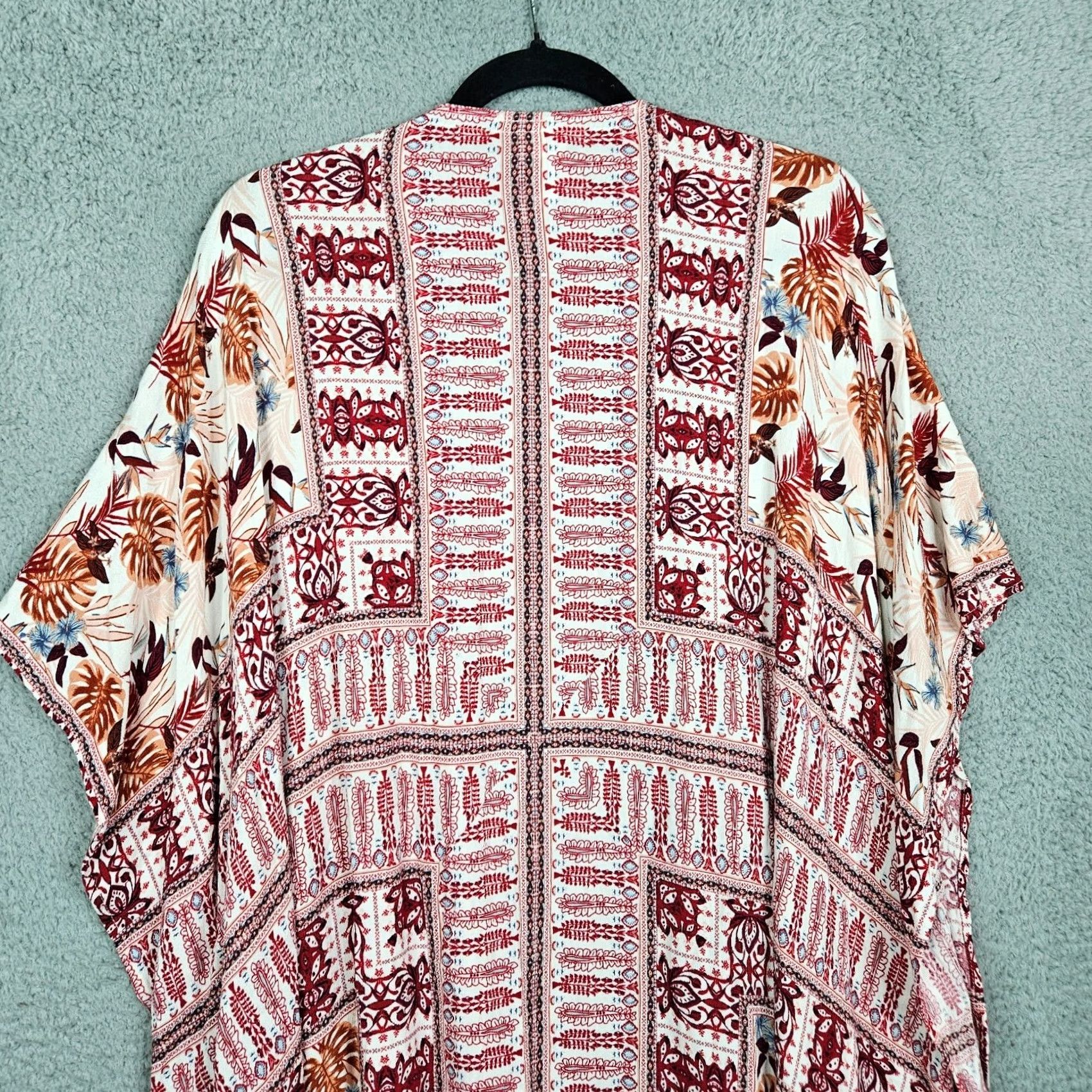 Vintage KNOX ROSE Blouse Kimono Open Front Floral XS/S Pink Women V-Neck Short Sleeve Ruana Casual Size XS / US 0-2 / IT 36-38 - 6 Thumbnail