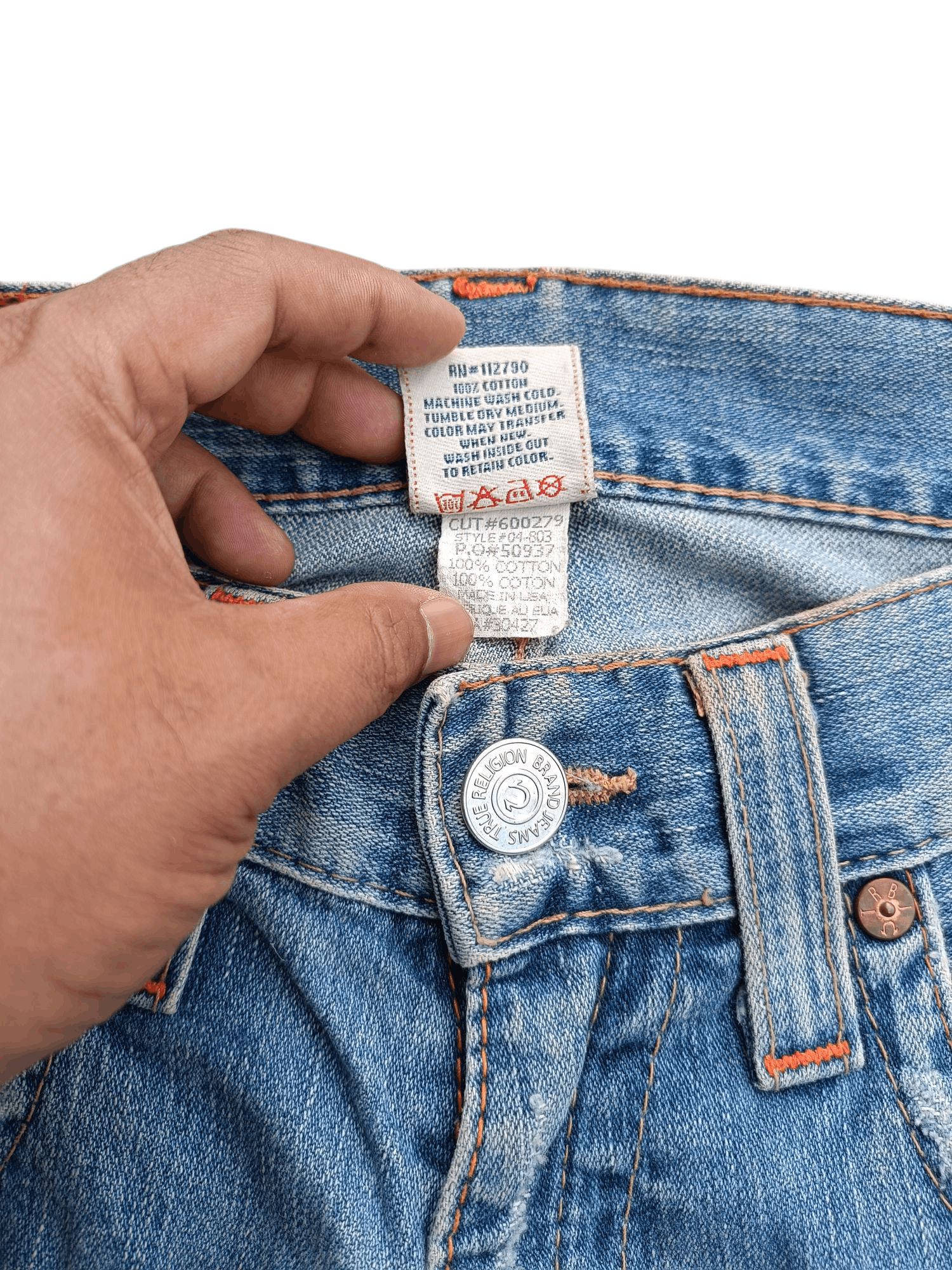 True Religion × Vintage True Religion Joey Flare Distressed Jeans Size US 34 / EU 50 - 16 Thumbnail