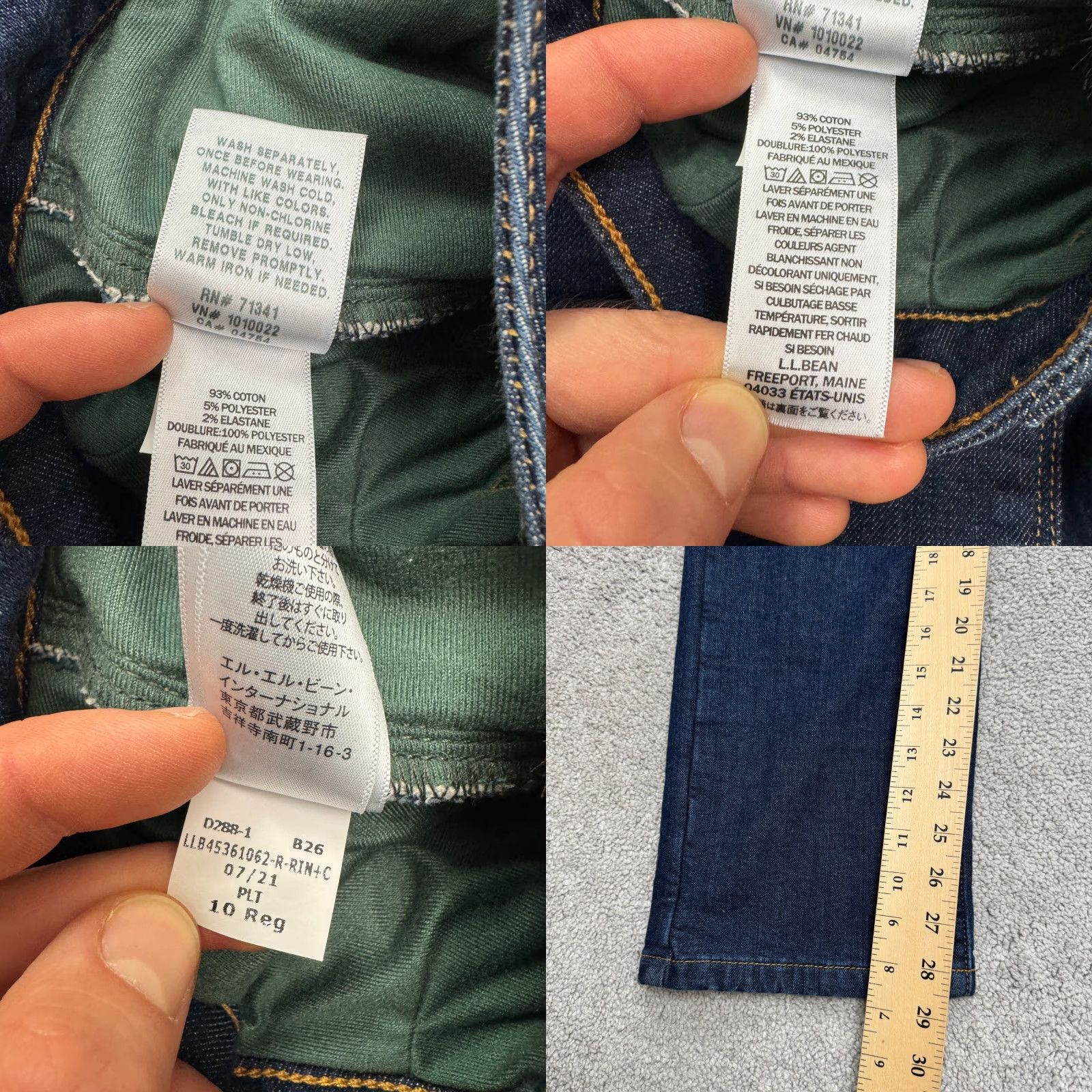 Vintage L.L. Bean Classic Fit Jeans Womens 10 Blue Dark Wash Lined Straight Leg Denim Size 30" / US 8 / IT 44 - 8 Thumbnail