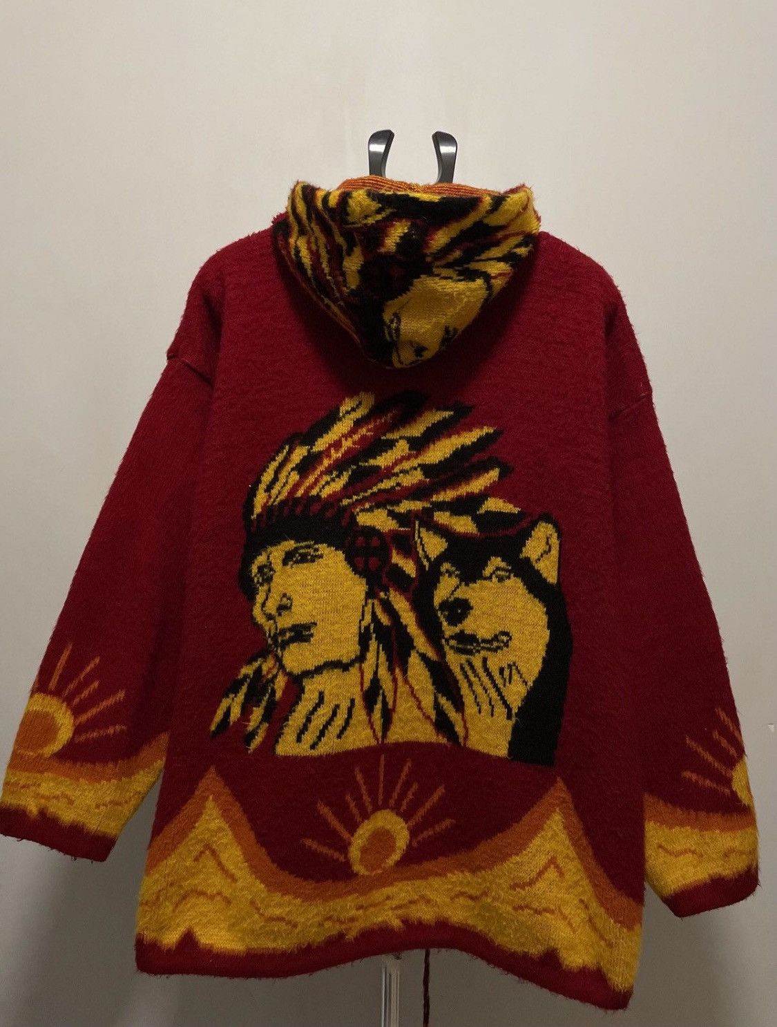 The Mountain × Vintage Vintage Wolf All Over Print Animal Printed Fleece Jacket XL Size US XL / EU 56 / 4 - 4 Thumbnail
