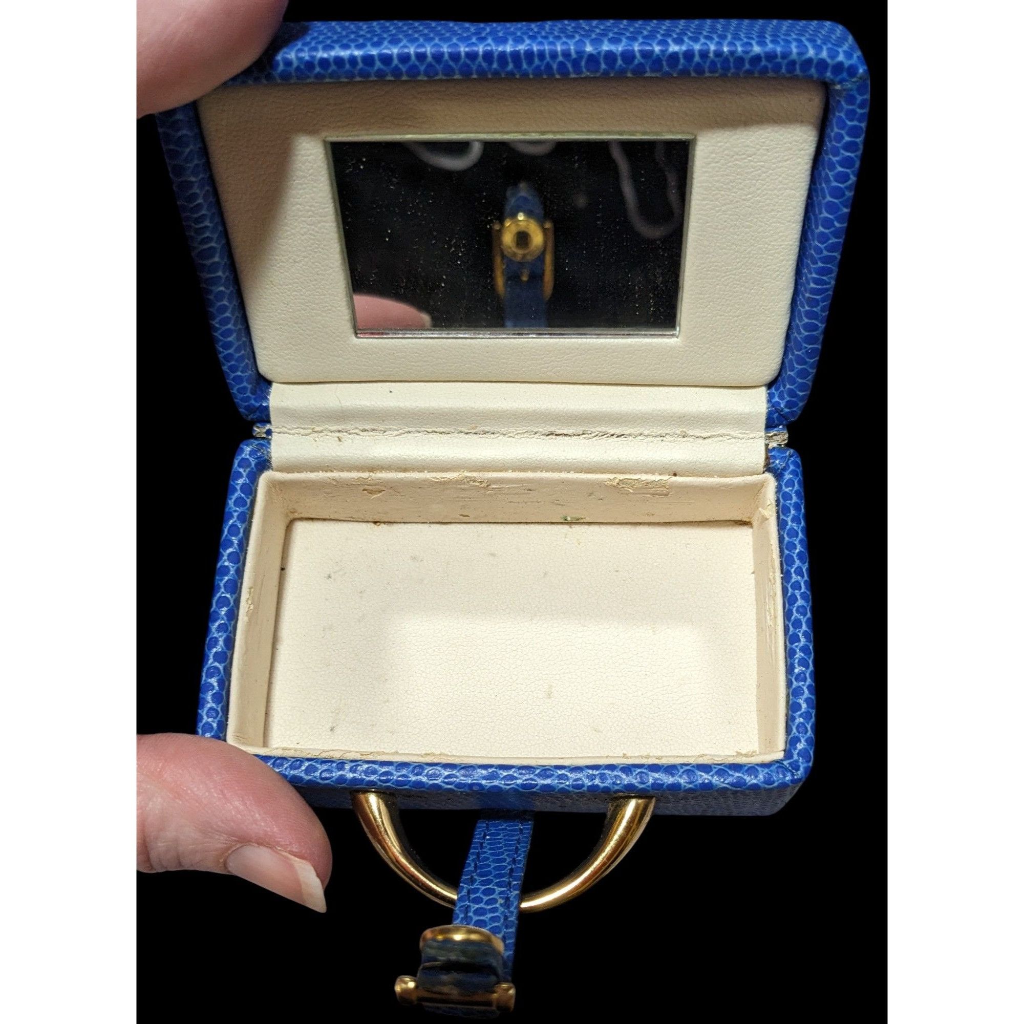 Other Mini Blue Faux Snake Travel Trunk With Mirror Size ONE SIZE - 4 Thumbnail