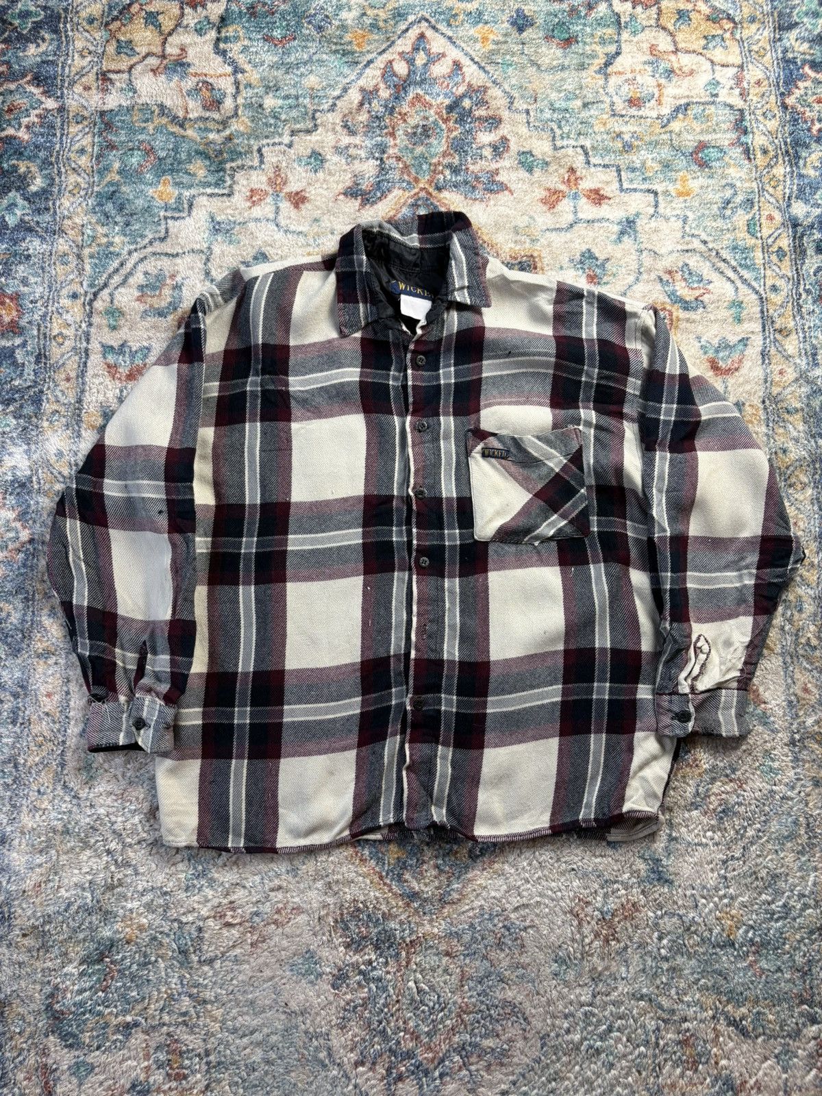 Vintage Vintage 80s Wicked Plaid Button-up Shirt Size XL Size US XL / EU 56 / 4 - 1 Thumbnail