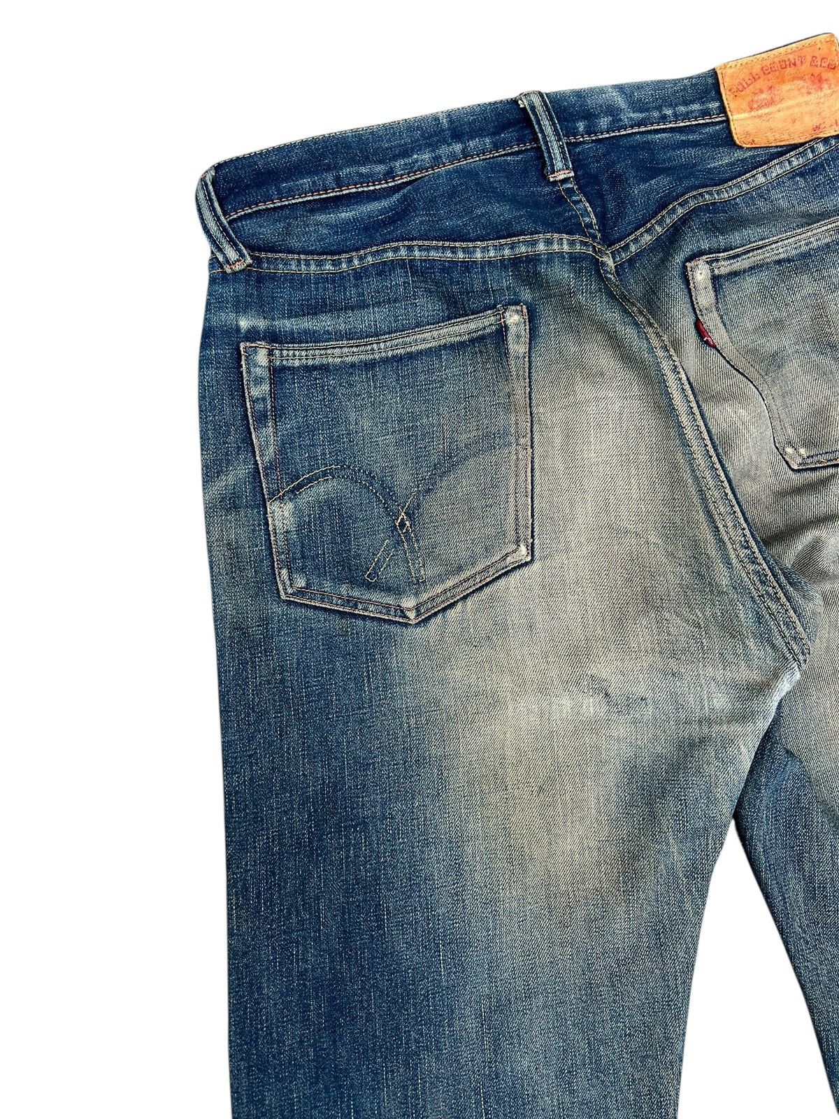 Full Count & Co. Trashed VTG Full Count Aging Dirty Mud Denim Selvedge Jeans Size US 32 / EU 48 - 17 Thumbnail
