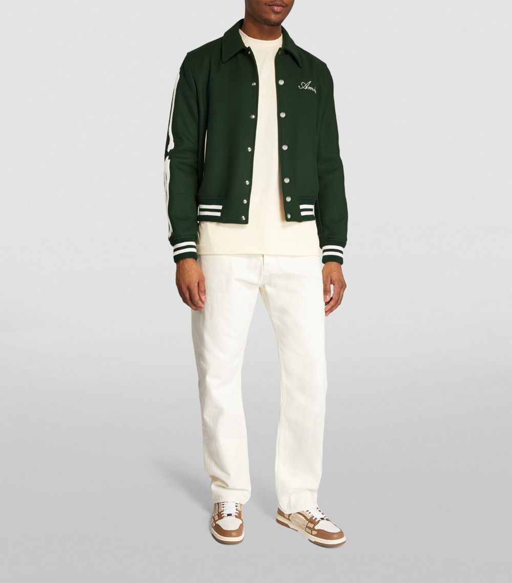 Amiri oc11z0325 Bone Bomber Jacket in Green/White Size US L / EU 52-54 / 3 - 2 Thumbnail