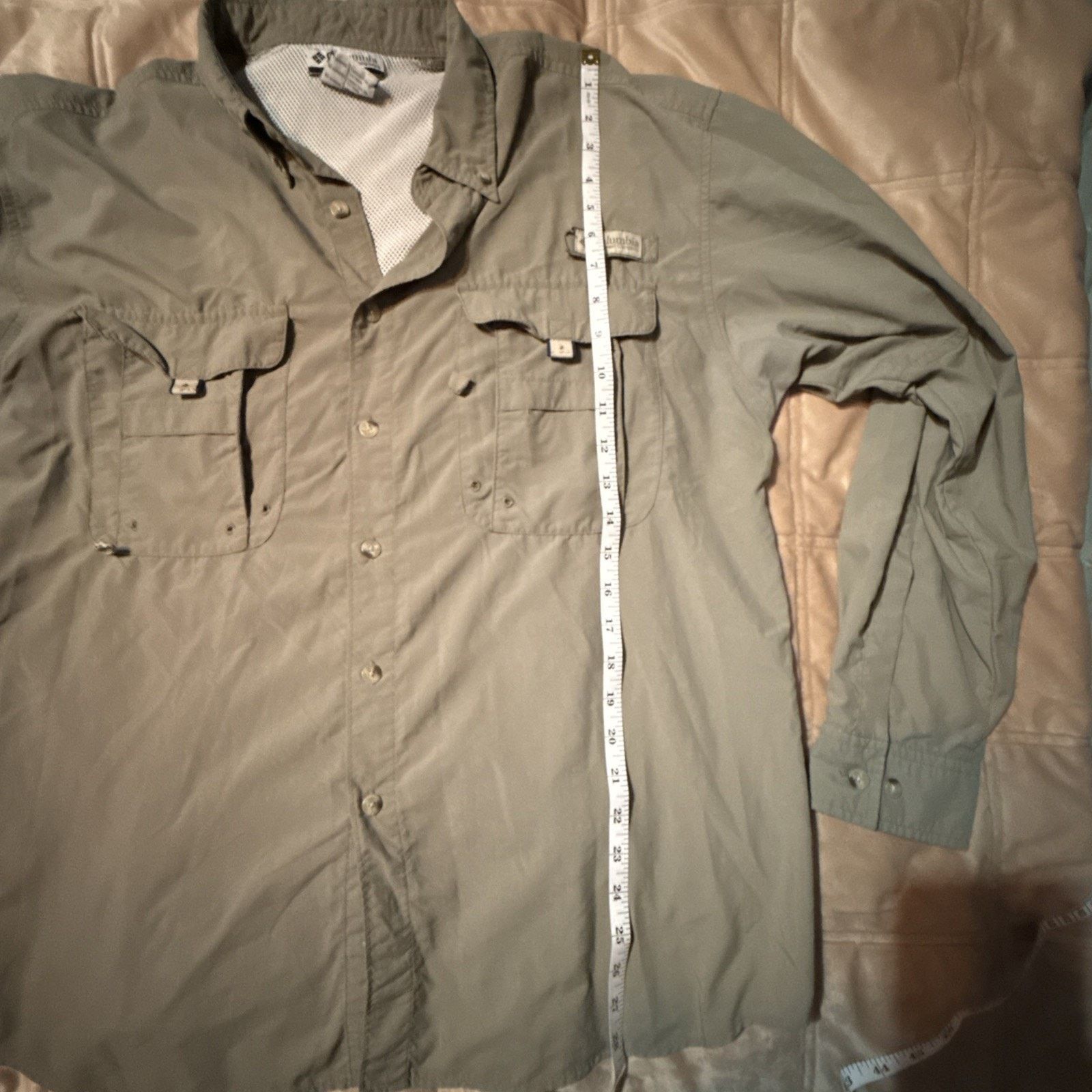 Columbia Columbia PFG Vented Shirt Mens M Olive Nylon Fishing SPF 30+ Size US M / EU 48-50 / 2 - 10 Thumbnail