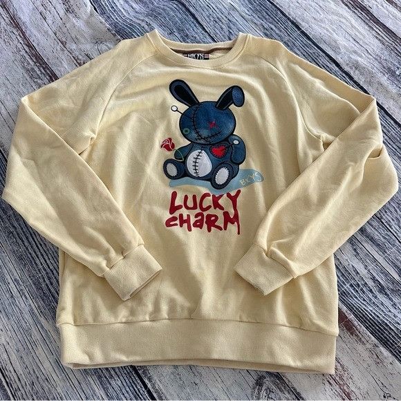 Other BKYS Lucky Charm Embroidered Butter Yellow Sweatshirt Size US L / EU 52-54 / 3 - 2 Thumbnail