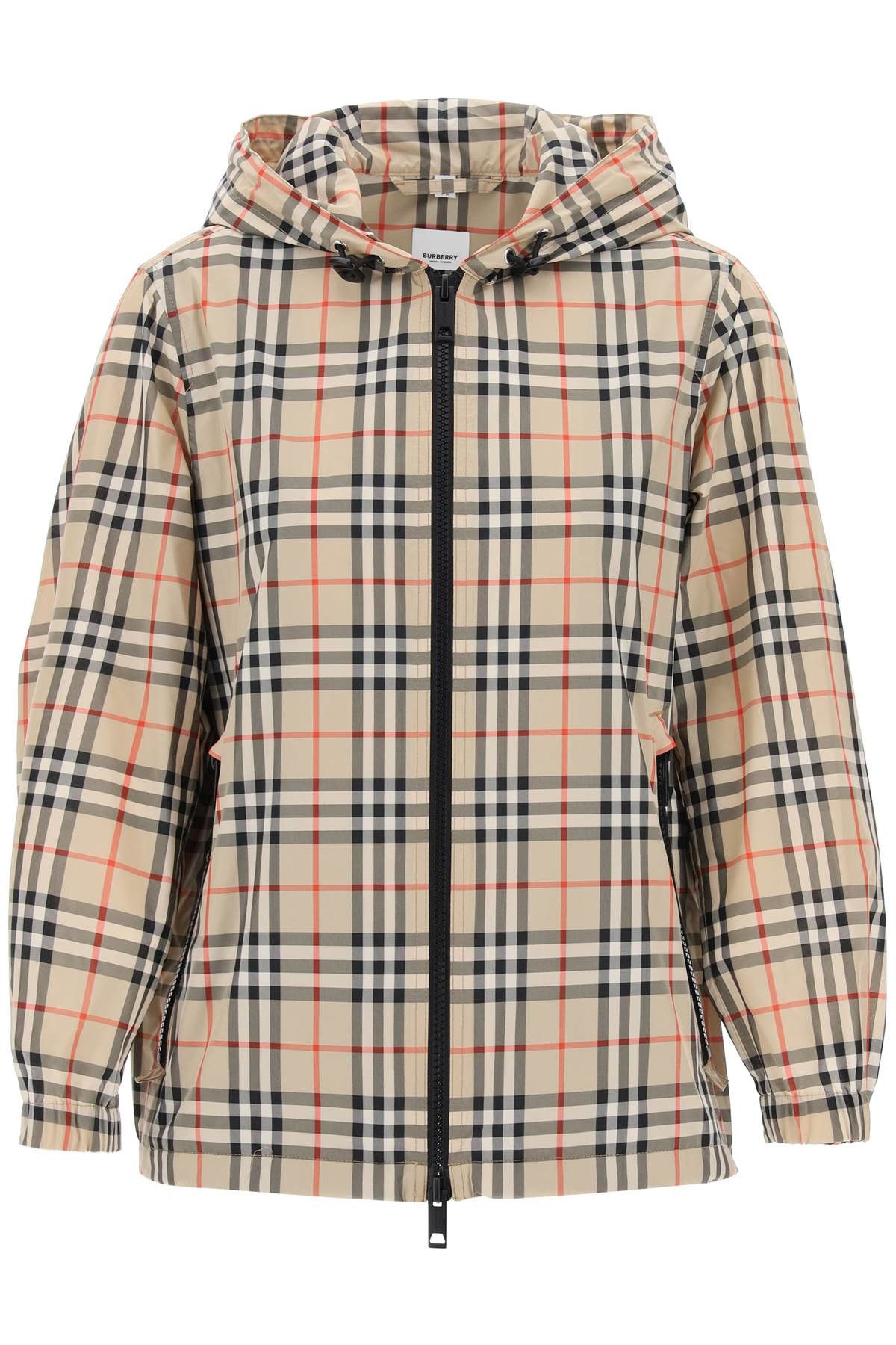 image of Burberry Everton Tartan Windbreaker Jacket in Archive Beige Ip Chk, Women's (Size XS)