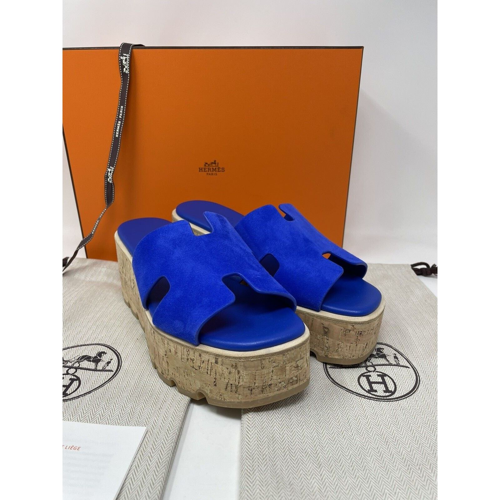 Hermes Hermes EZE 30 Sandals Ocean Blue NIB 38 Size US 8 / IT 38 - 3 Thumbnail