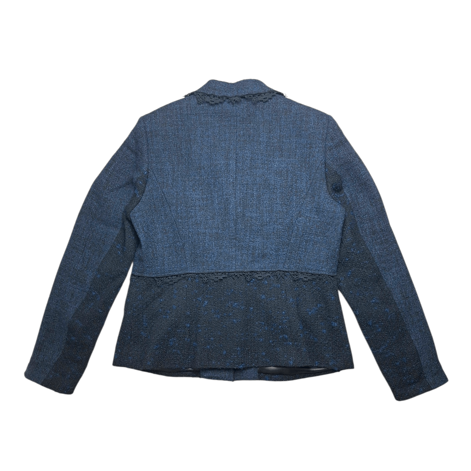 Elie Tahari Elie Tahari Navy Blue Wool Alpaca Mohair Lace Blazer Size L / US 10 / IT 46 - 6 Thumbnail