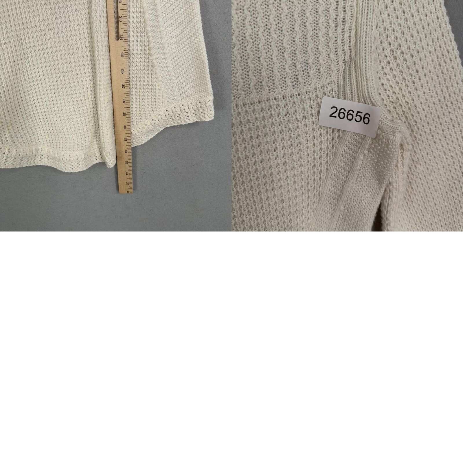 Vintage Angel Of The North Sweater Tunic Womens M White Cowl Neck Waffle Knit Slim Size M / US 6-8 / IT 42-44 - 8 Thumbnail