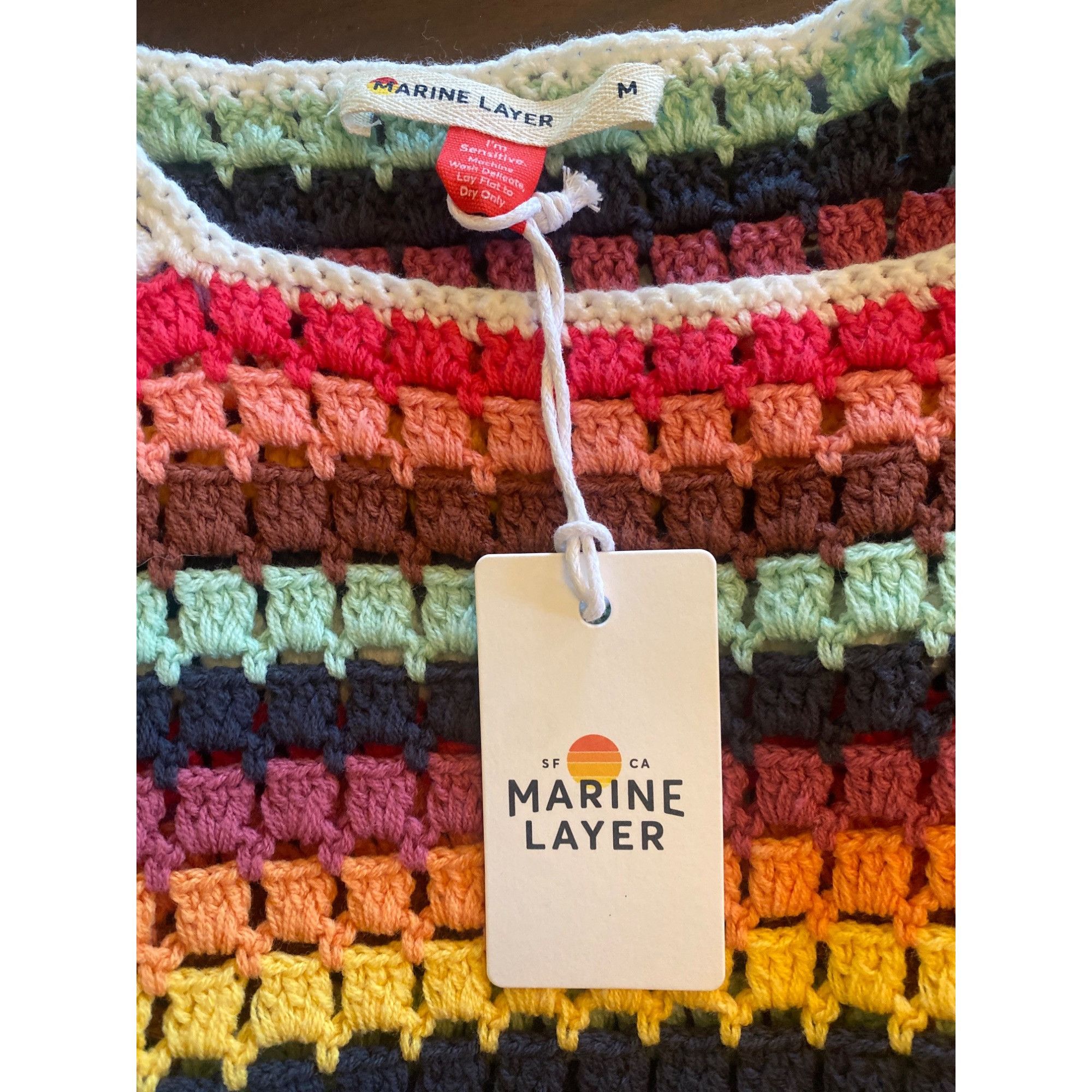 Marine Layer NWT Marine Layer Fiona Crochet Dress Multi Stripe M Hard to Size M / US 6-8 / IT 42-44 - 14 Thumbnail