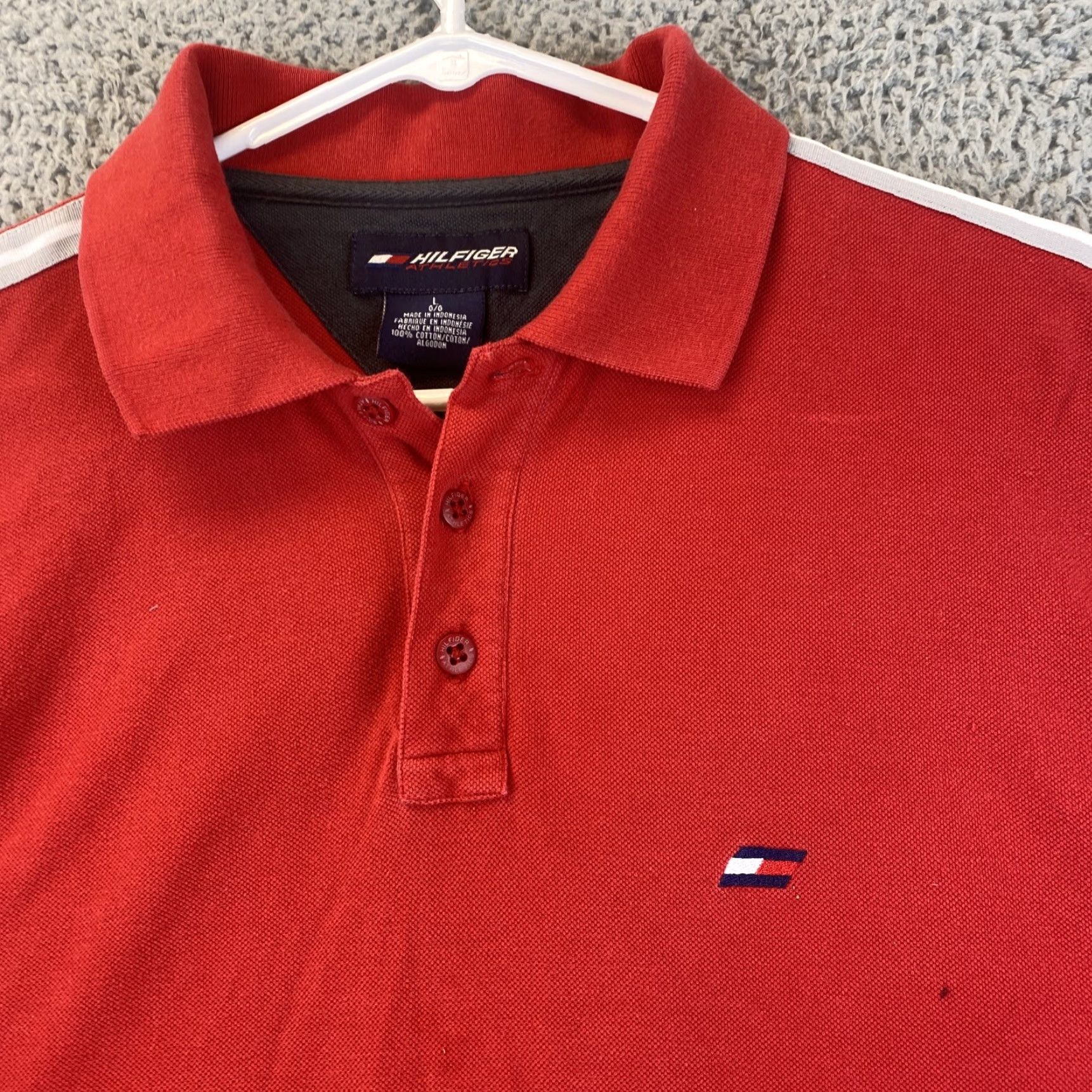 Tommy Hilfiger VINTAGE Tommy Hilfiger Polo Shirt Mens Regular Size L Red White 69-3 Short Sleeve Golf Casual Fashion Size US L / EU 52-54 / 3 - 4 Thumbnail