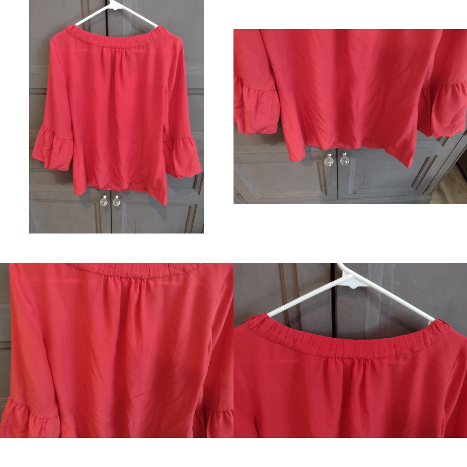 Oscar De La Renta VINTAGE Oscar de la Renta Blouse Shirt Womens Pink Bell Cuffs Size 10 Bell Sleeve 3/4 Sleeve Silky Knit-Soft Cotton Blend JPEG? Size L / US 10 / IT 46 - 8 Thumbnail