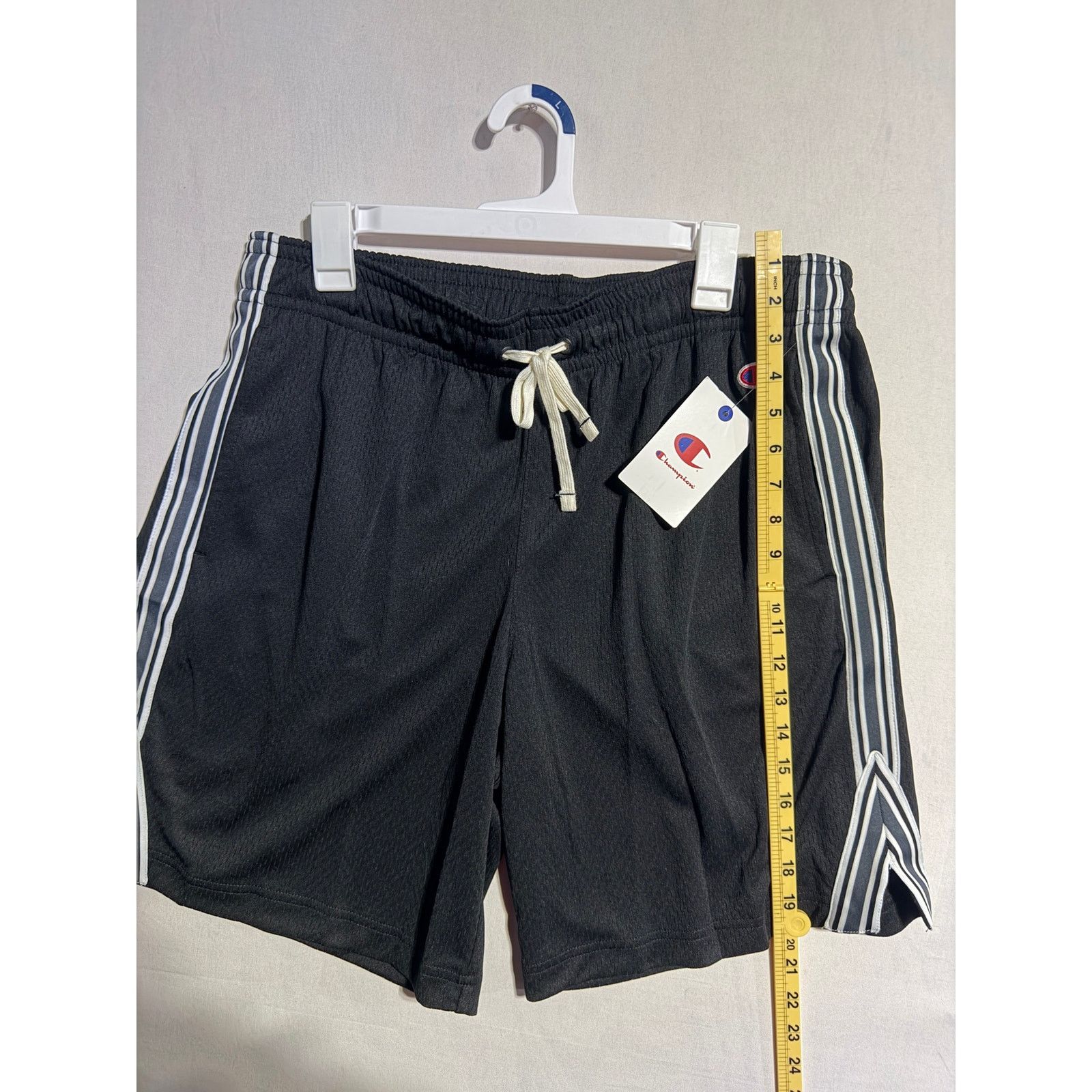 Champion Champion Mesh Shorts Large Black Stripe Drawstring Athletic Size US 36 / EU 52 - 11 Thumbnail