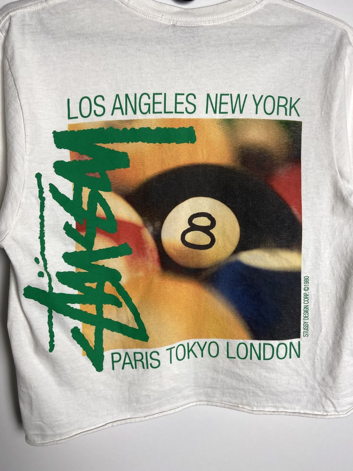 Vision Streetwear Stussy 8 Ball Billiards 1980 Cropped T-Shirt S Size Size US S / EU 44-46 / 1 - 20 Thumbnail