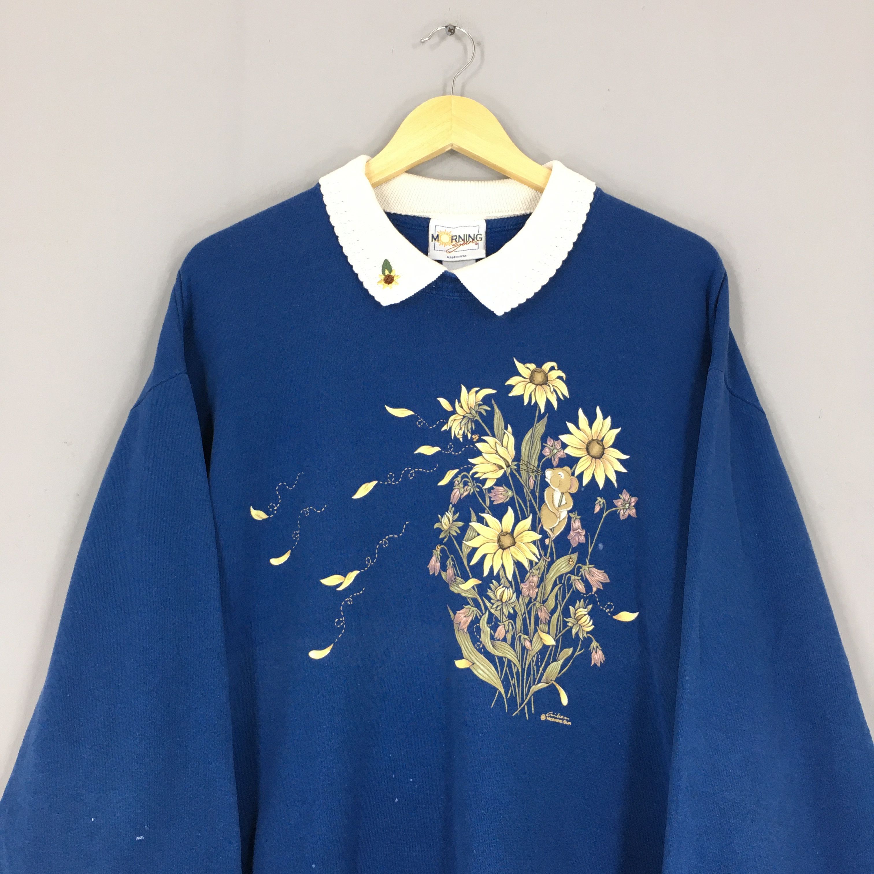 Habitat × Vintage Vintage 90s Morning Sun Sunflower Art Sweatshirt Large Size US L / EU 52-54 / 3 - 2 Thumbnail