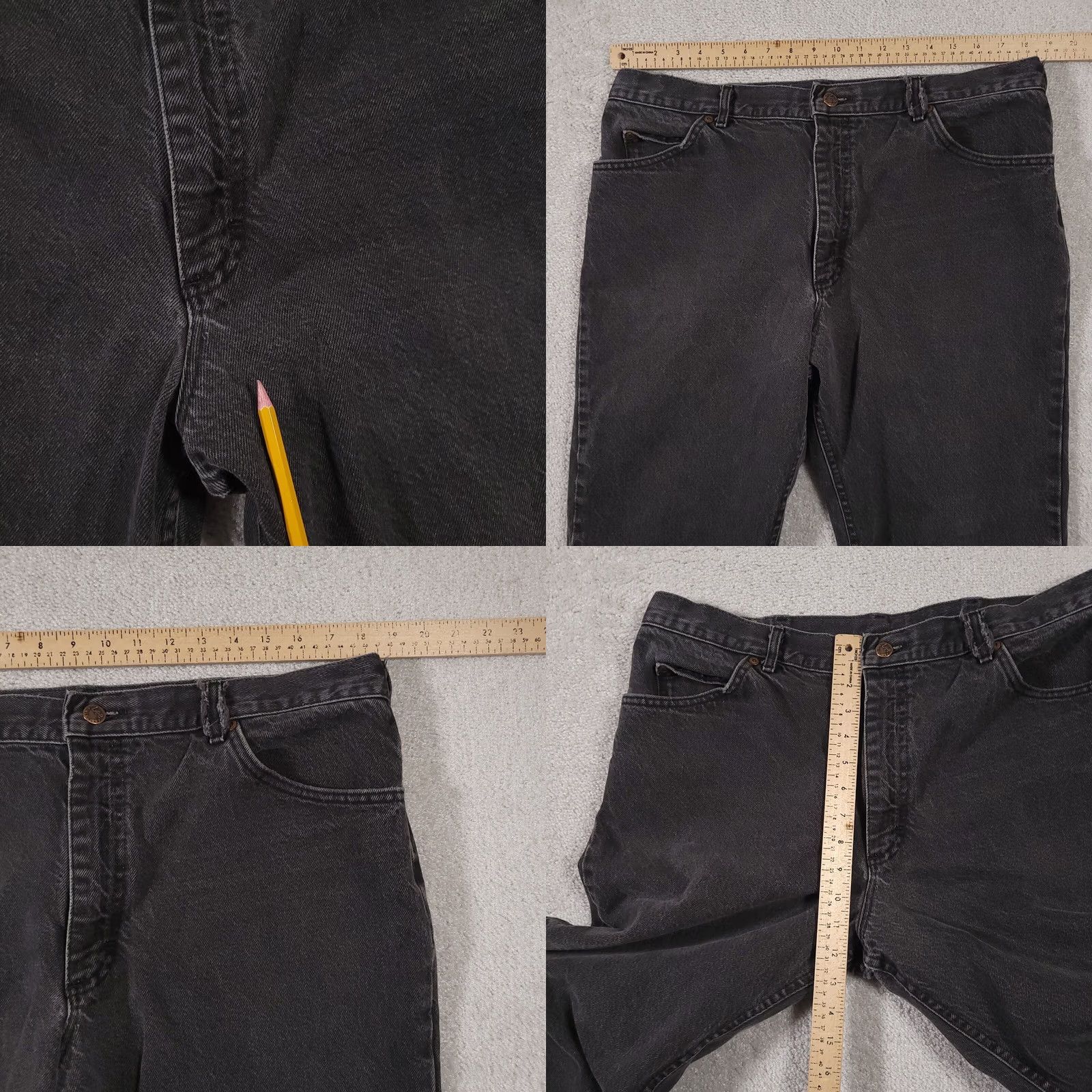 Lee VINTAGE Lee Jeans Mens 40x30 Black Denim Straight Mid Rise Made in USA Size US 40 / EU 56 - 8 Thumbnail