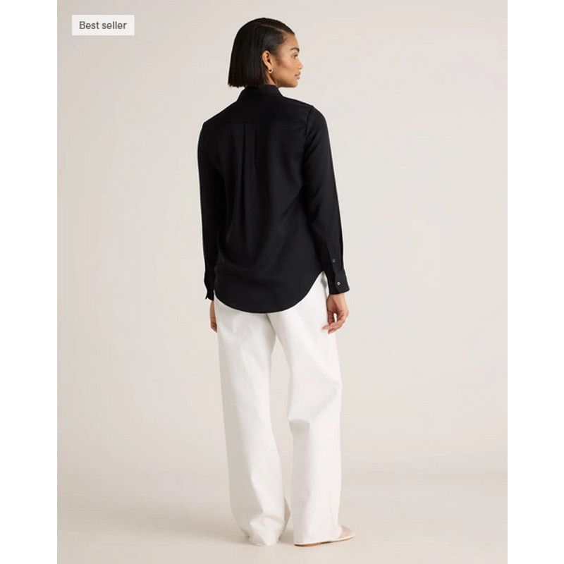 Quince Quince Stretch Silk Blouse Black Size XL NWOT Size XL / US 12-14 / IT 48-50 - 5 Thumbnail