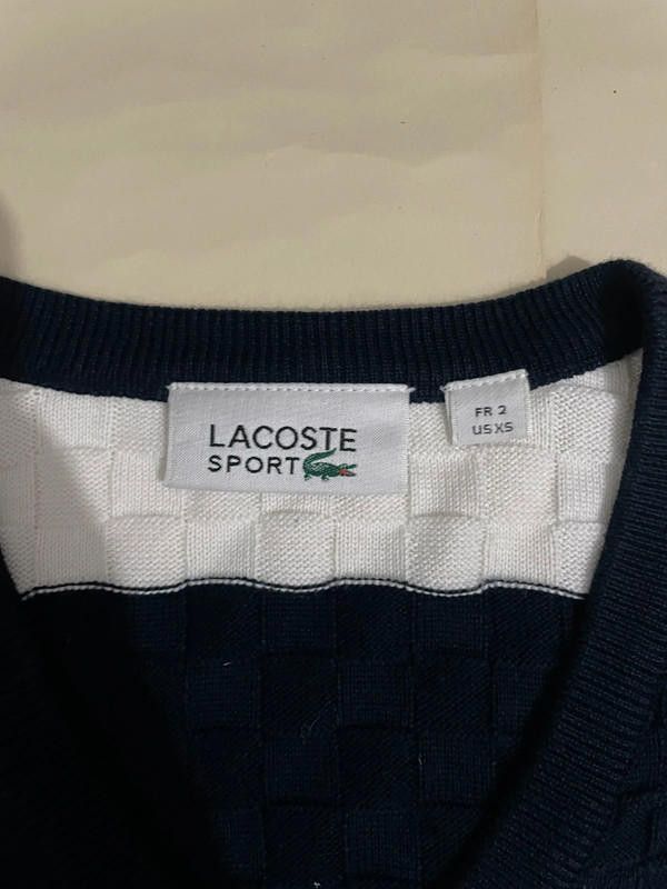 Lacoste Lacoste vintage striped V Neck Knitted Jumper Fr 2 xs Size US XS / EU 42 / 0 - 8 Thumbnail