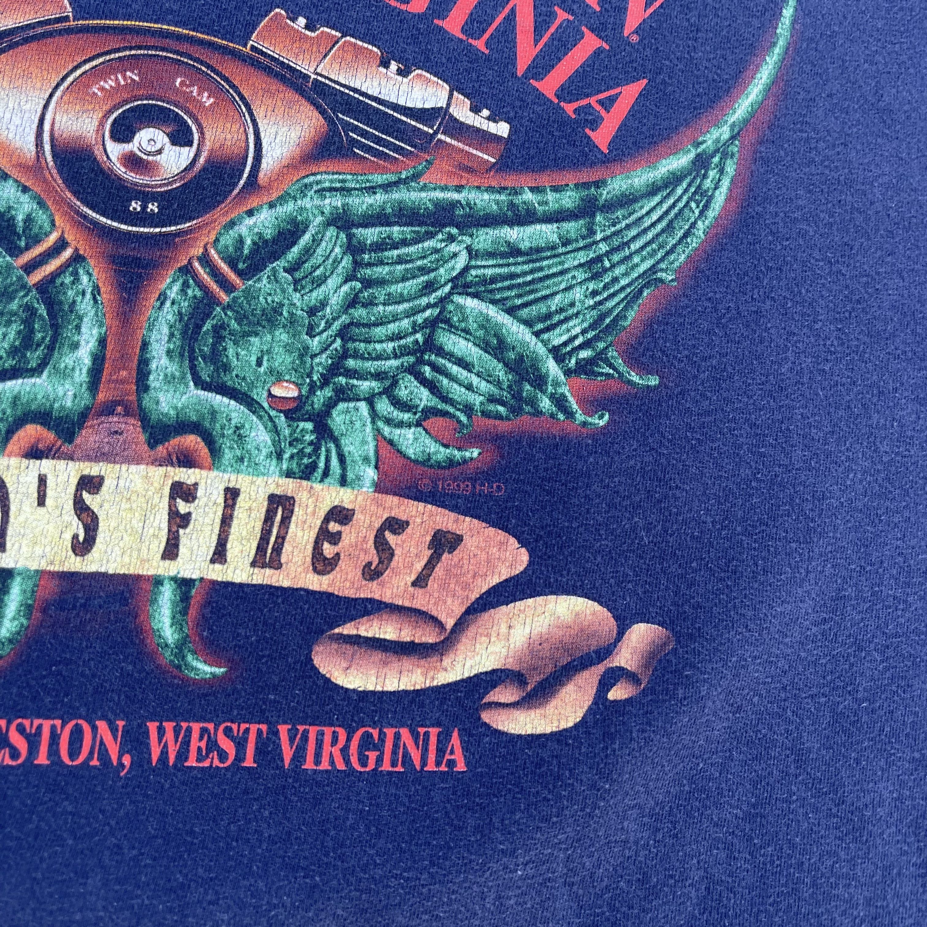 Harley Davidson 1999 Harley Davidson Fat Boy West Virginia T-shirt Size US XL / EU 56 / 4 - 10 Thumbnail